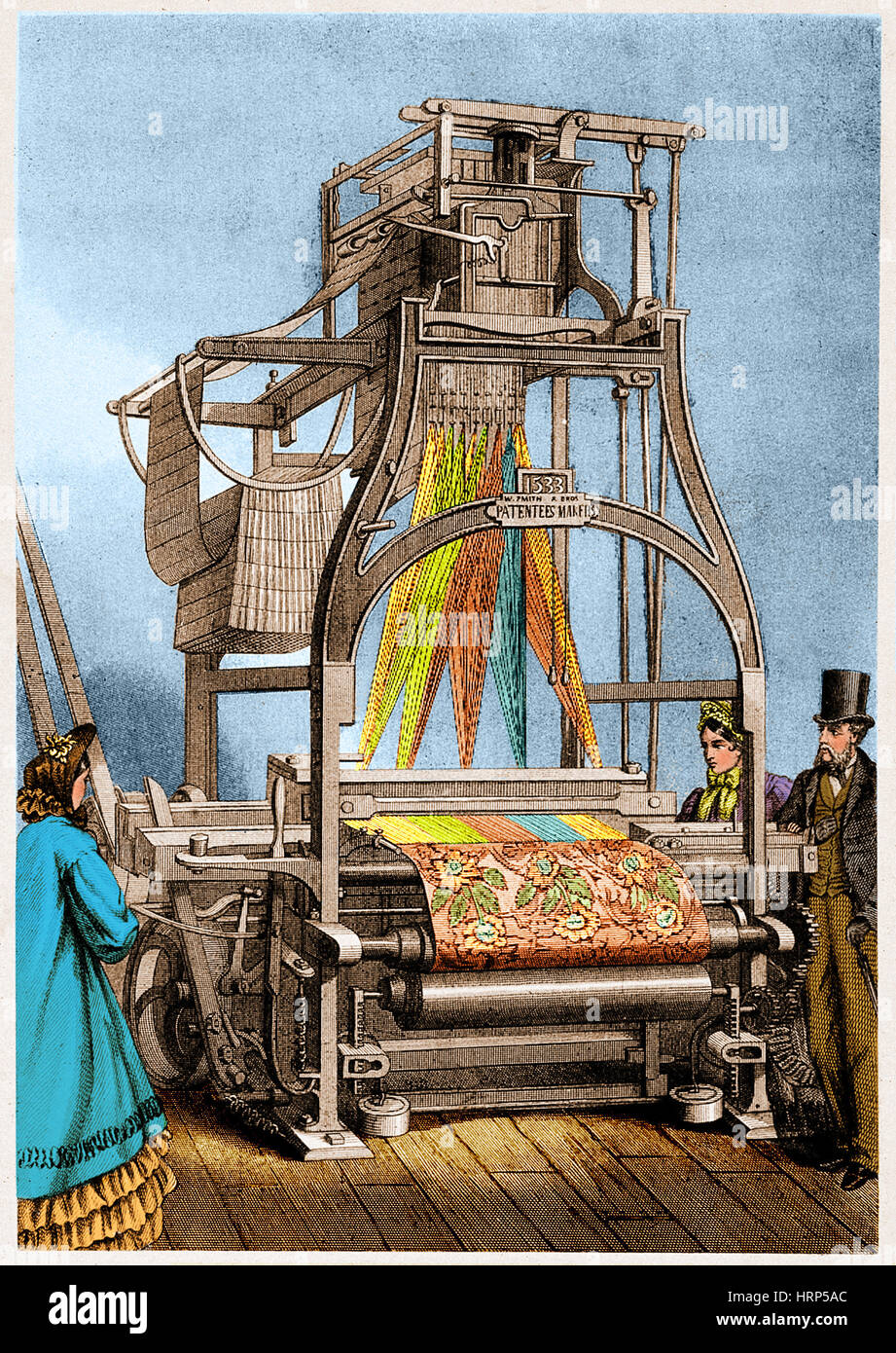 Jacquard Loom for Weaving Textiles Stock Photo