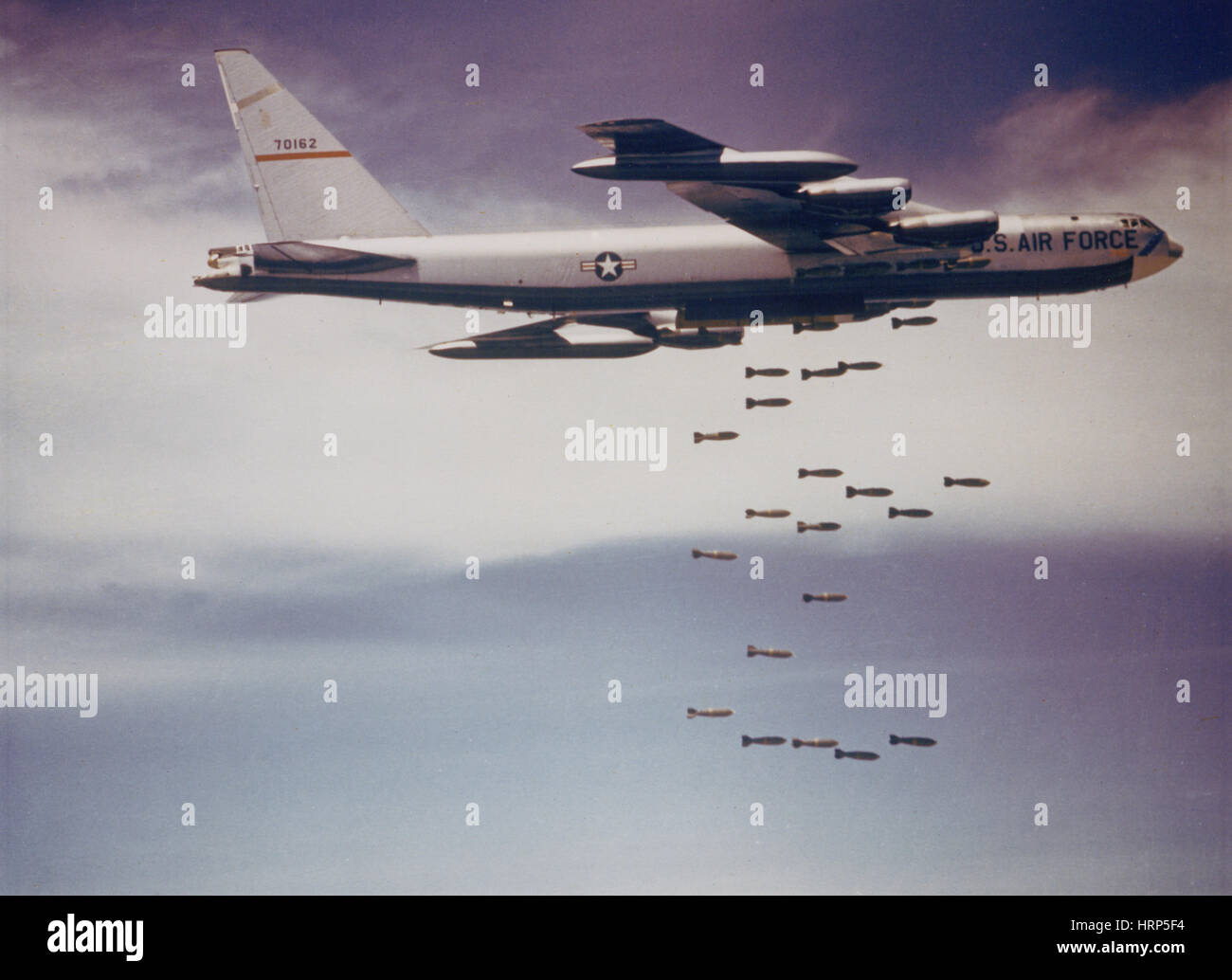 Vietnam War, B-52 Stratofortress Dropping Bombs Stock Photo