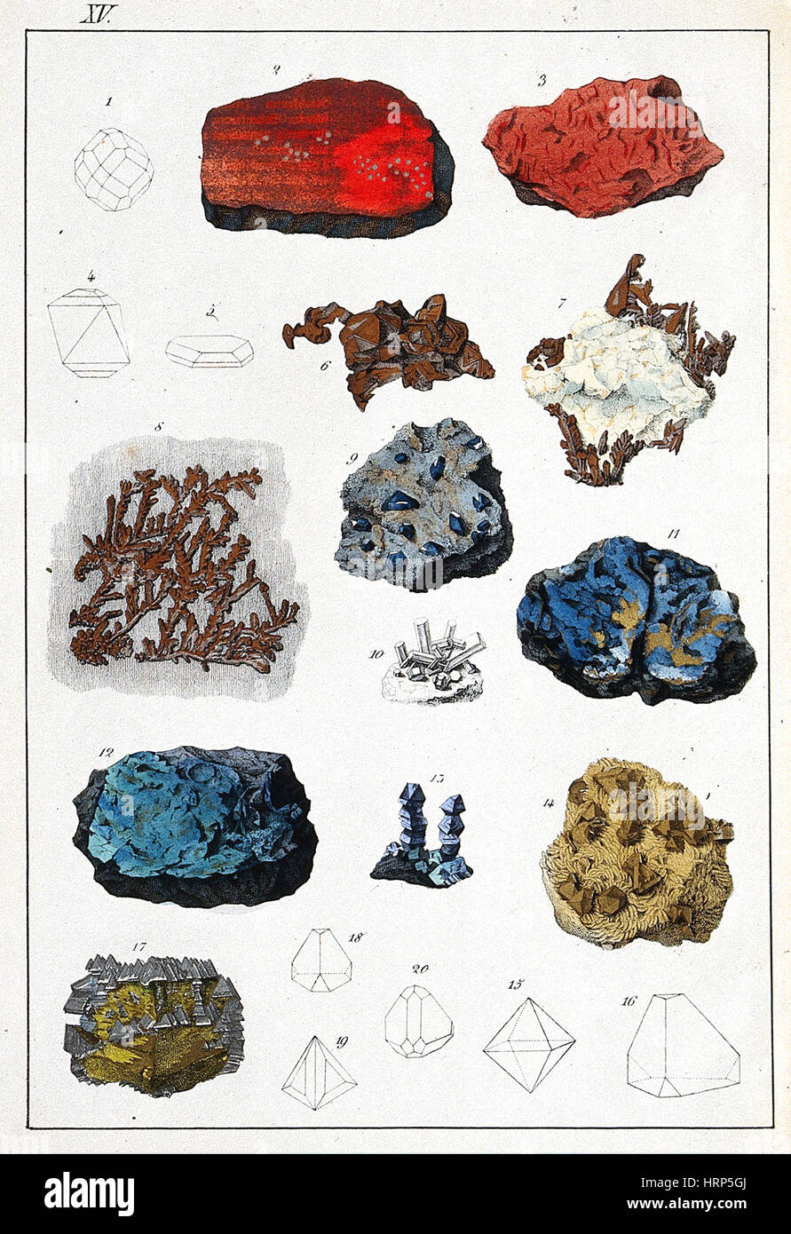 Various Crystalline Substances, Illustration Stock Photo