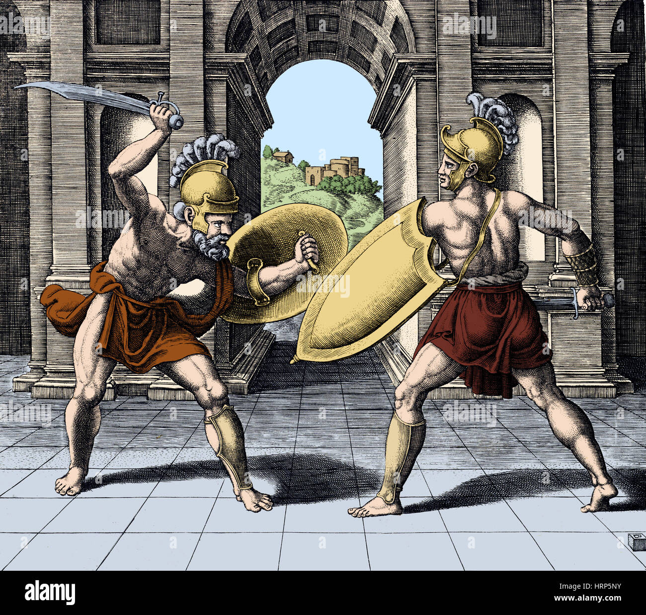Roman gladiators drawing hi-res stock photography and images - Alamy