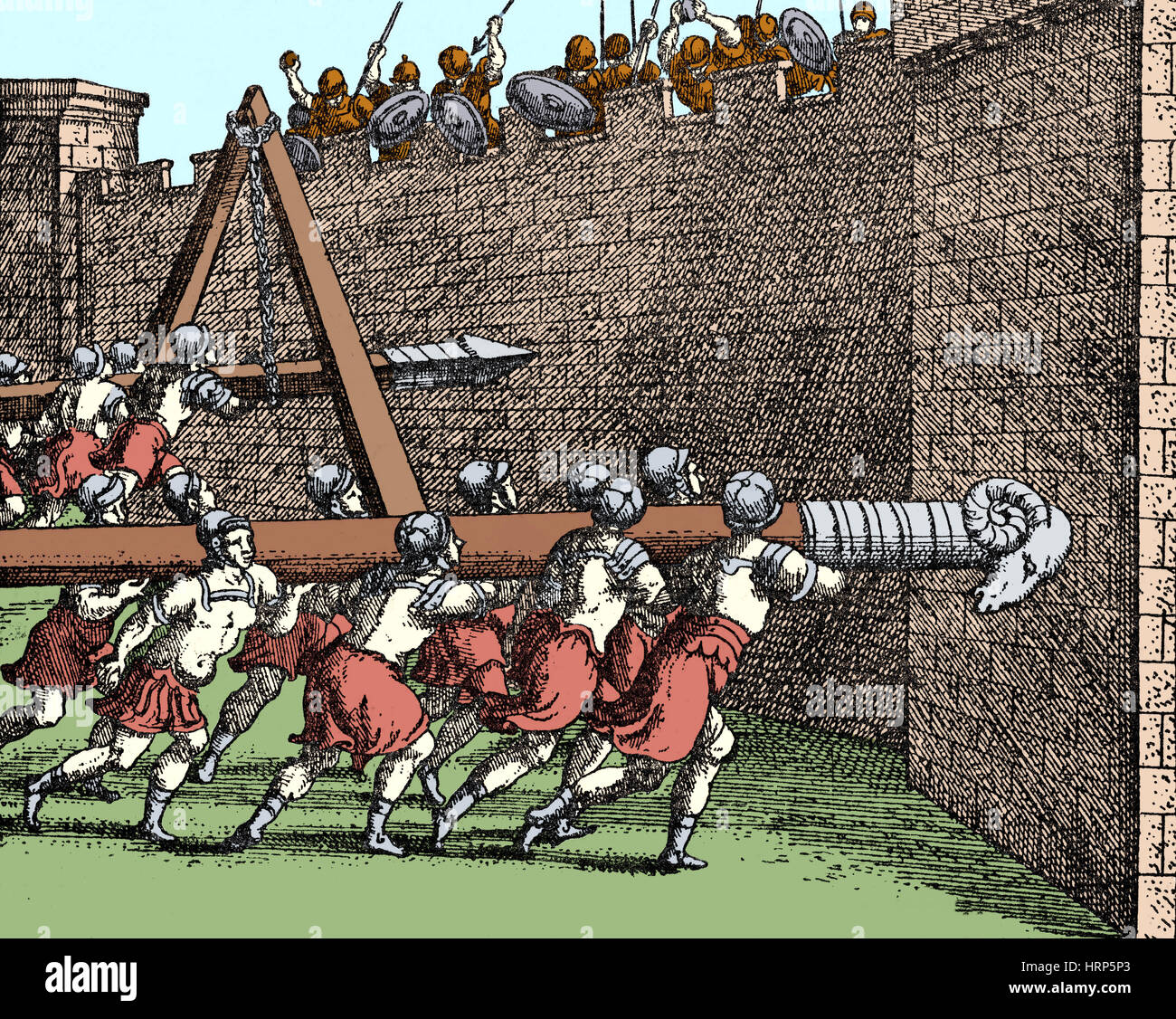 Battering Rams, Ancient Roman Warfare Stock Photo