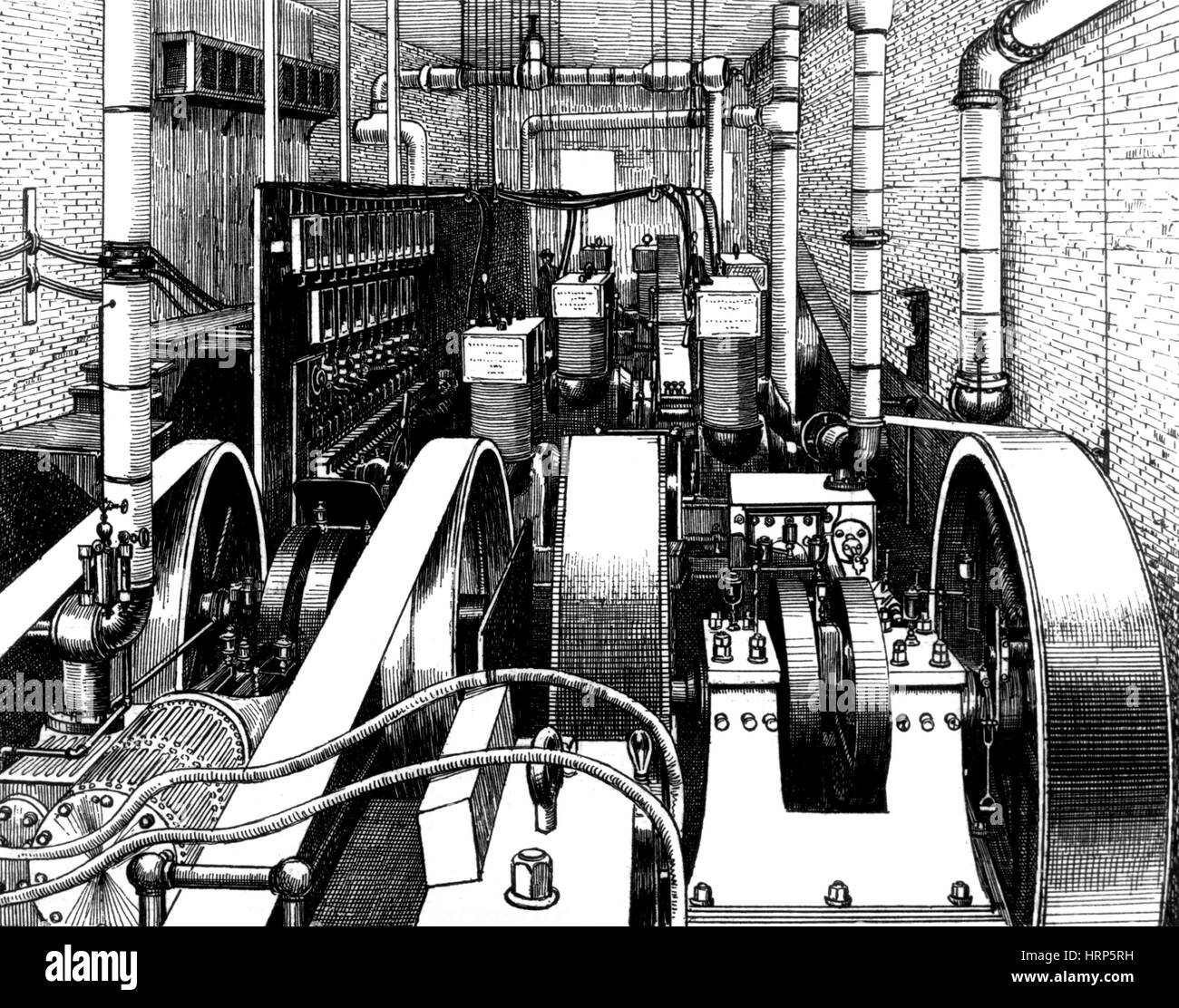 Pearl Street Station Central Power Plant, 1880s Stock Photo