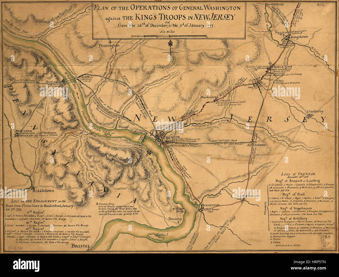 Washington's New Jersey Battle Plans, 1776-77 Stock Photo