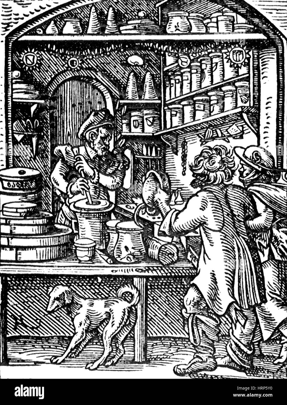 Medieval Apothecary Shop Stock Photo Alamy