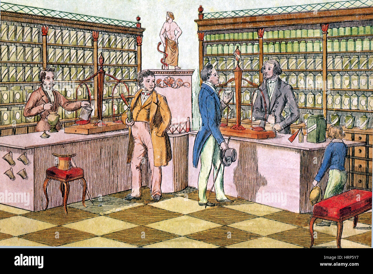 Pharmacy, 19th Century Stock Photo