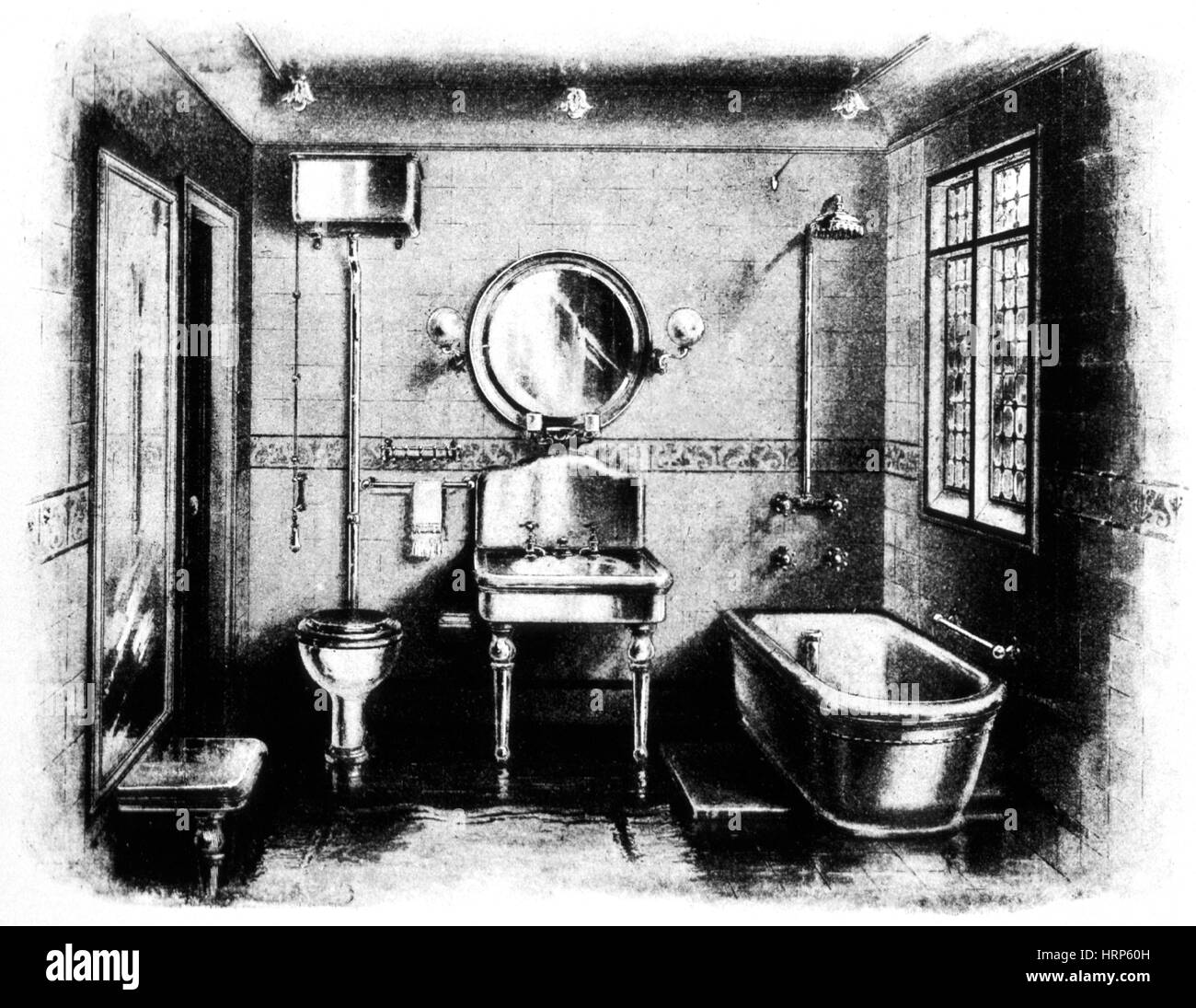 Domestic Bathroom, 1902 Stock Photo