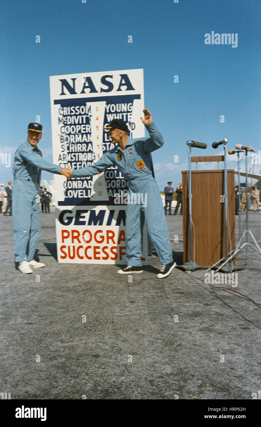 Gemini 12 Astronauts Lovell and Aldrin, 1966 Stock Photo
