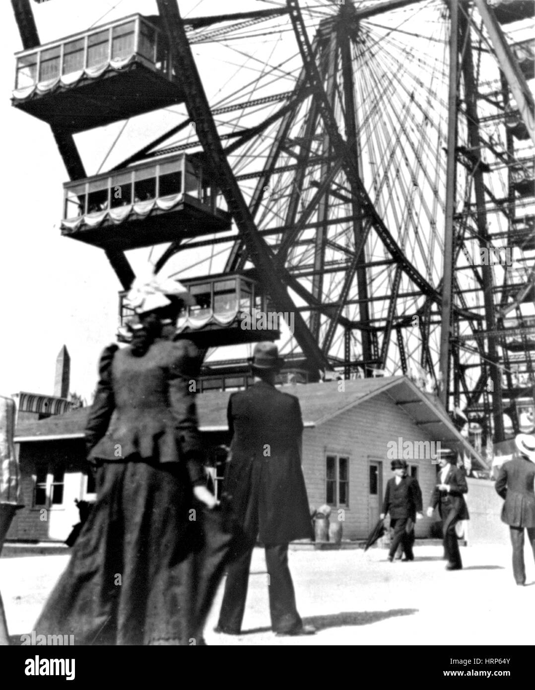 Columbian Expo, World's First Ferris Wheel, 1893 Stock Photo