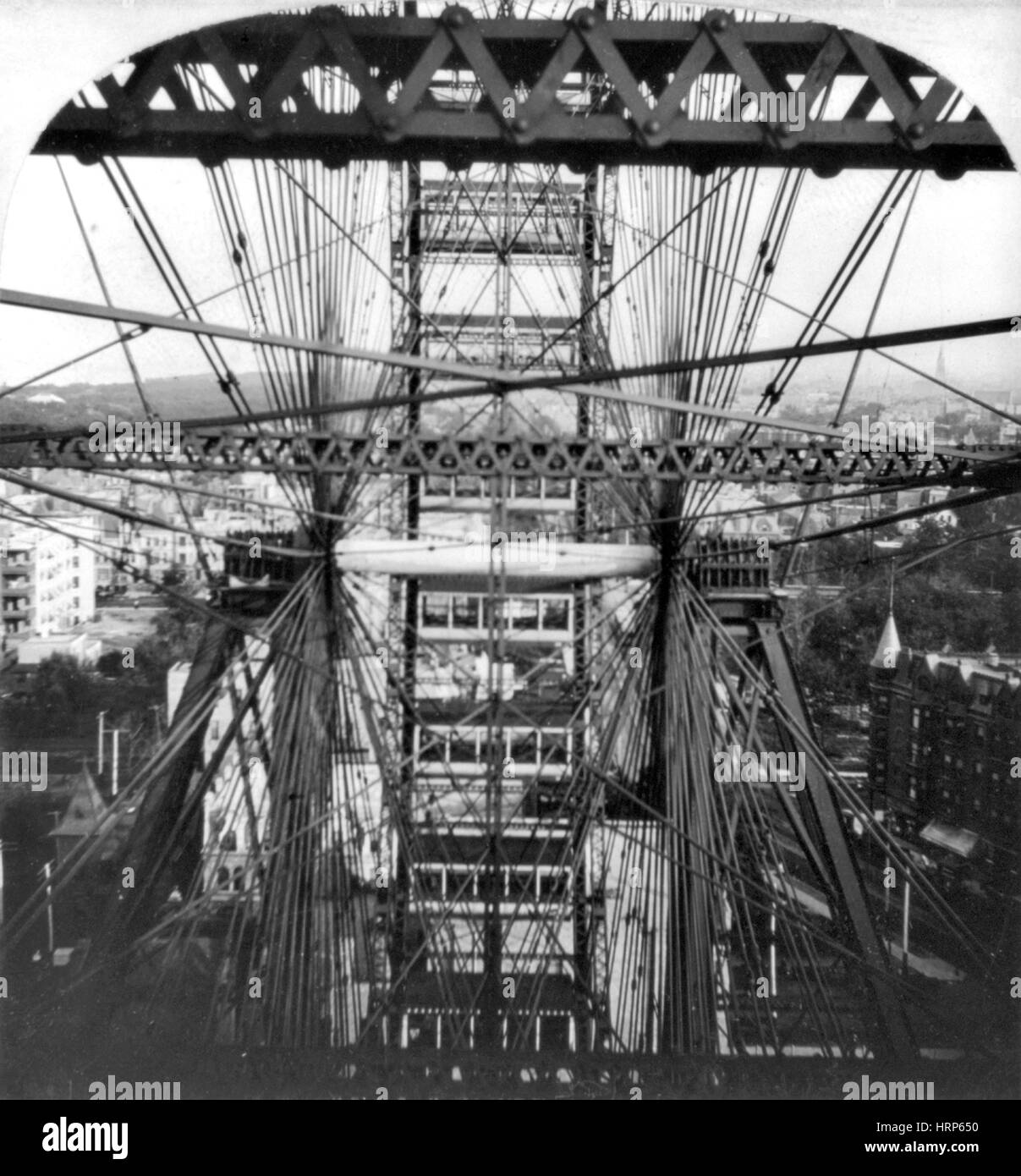 Columbian Expo, World's First Ferris Wheel, 1893 Stock Photo