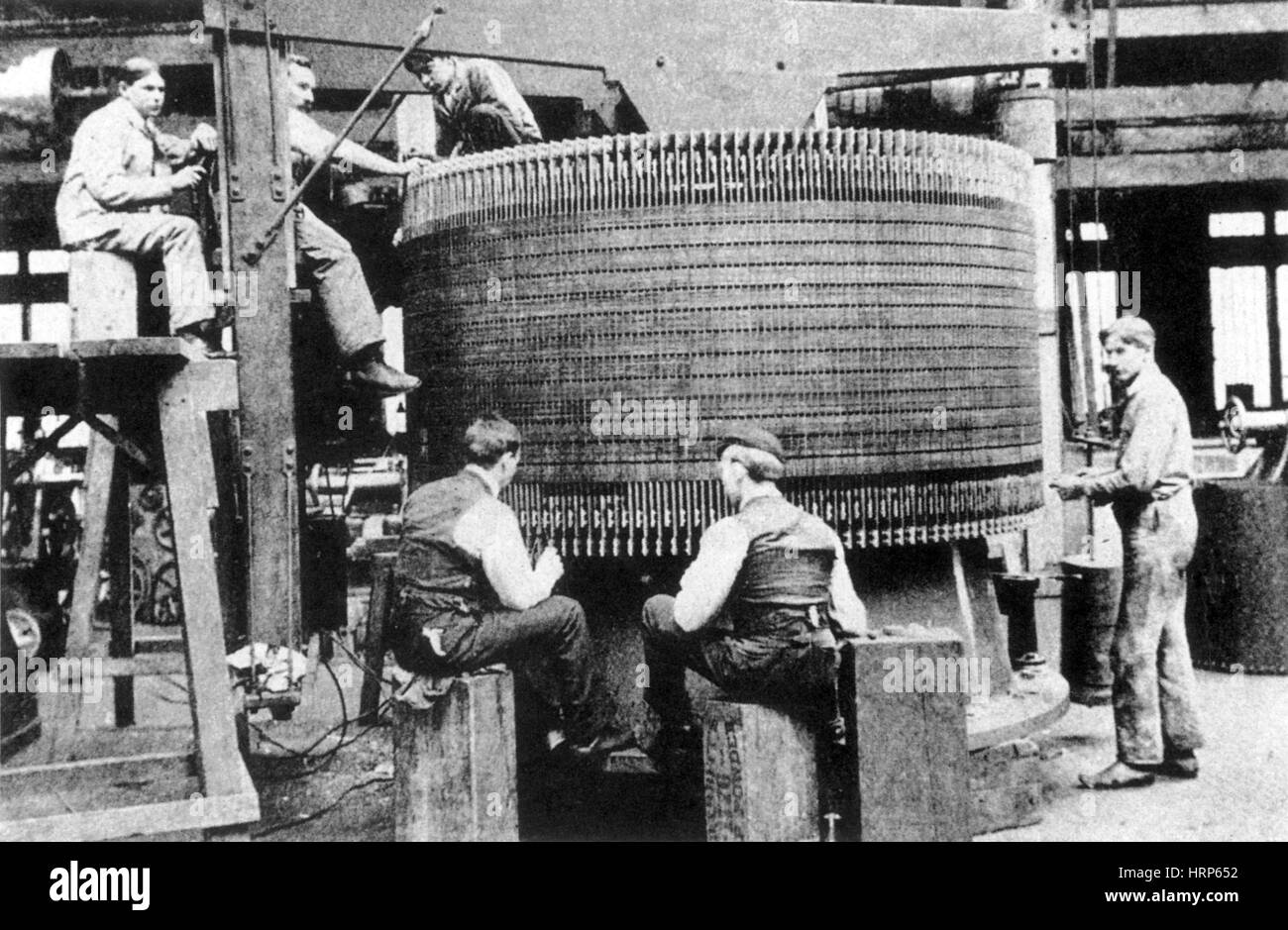 Westinghouse Niagara Generator Construction, 1894 Stock Photo