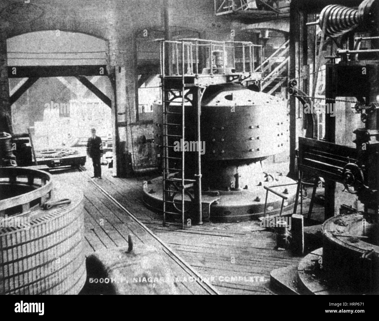 Niagara Falls Power Plant Construction, 1895 Stock Photo