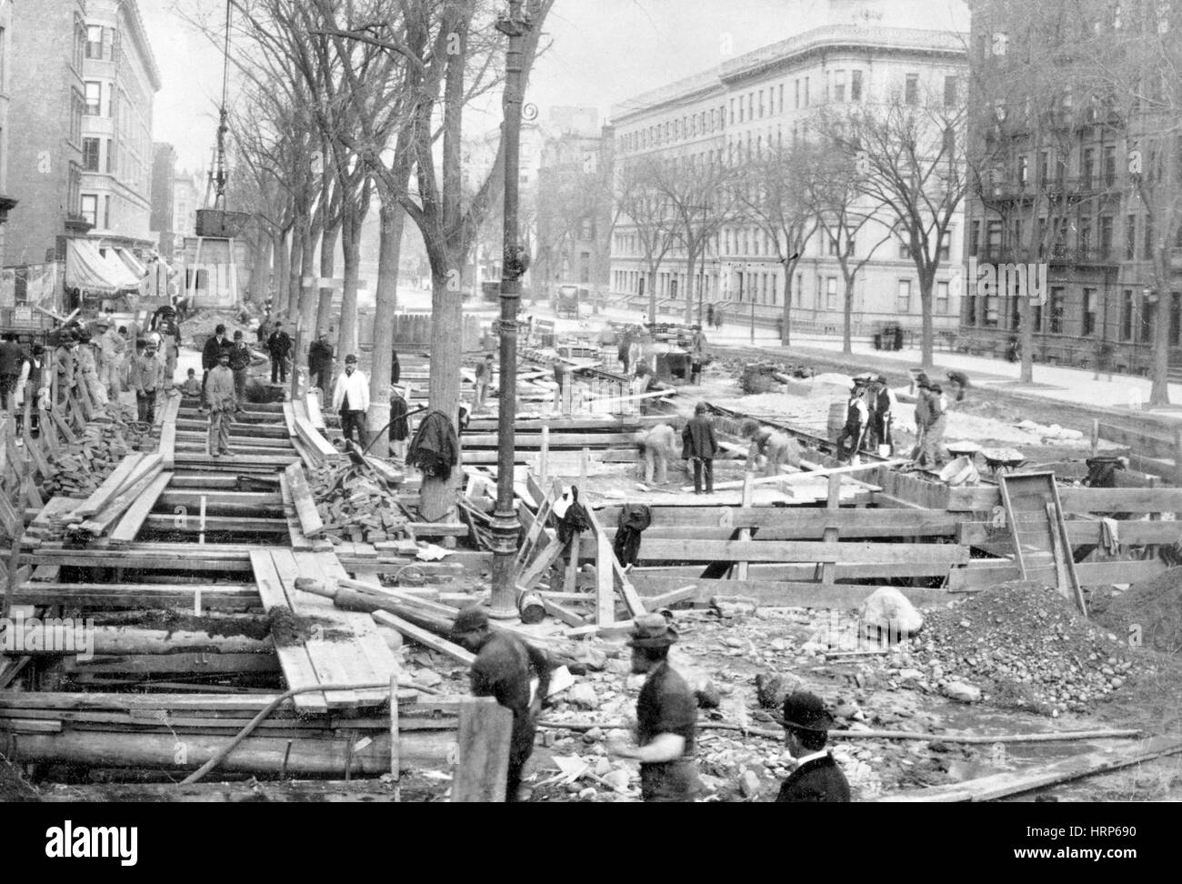 NYC Subway Construction, 1901 Stock Photo