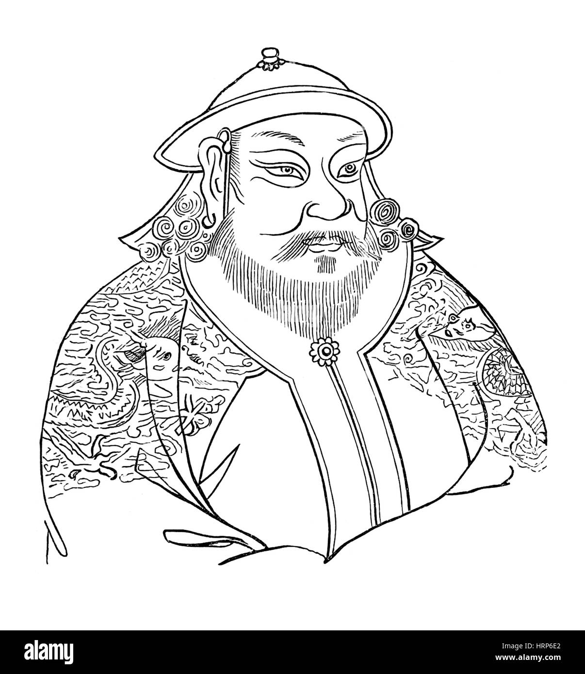 Kublai Khan, Emperor of China, Yuan Dynasty Stock Photo