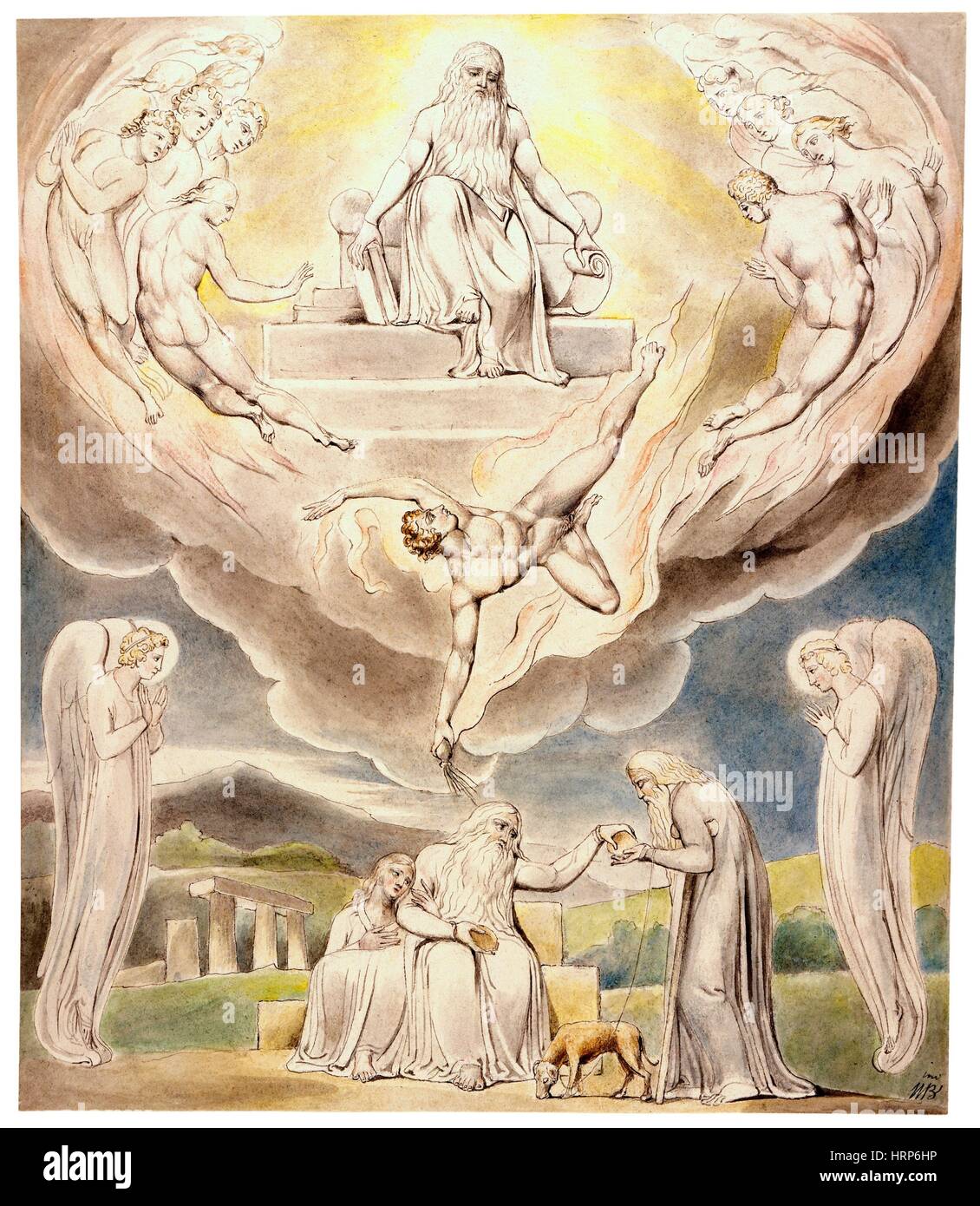 Blake's 'Satan Going Forth From the Presence of the Lord' Stock Photo
