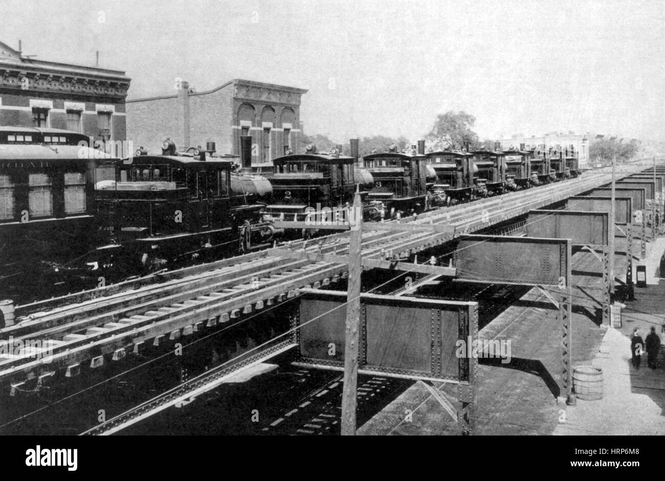 Chicago, Lake Street Elevated Railroad, 1894 Stock Photo