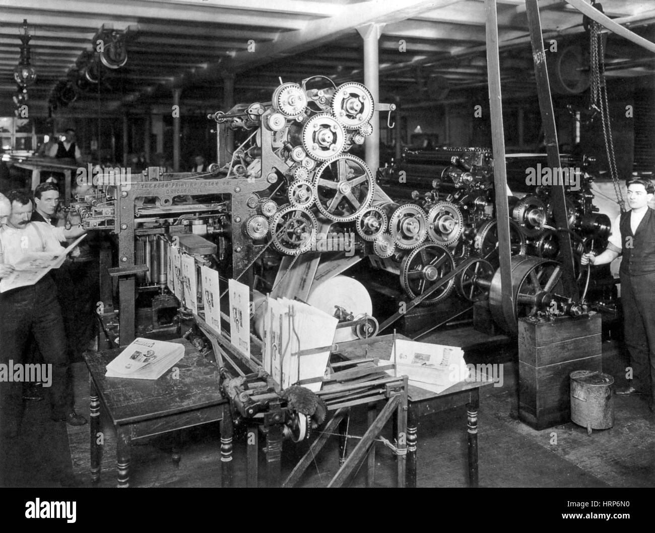 Newspaper Printing Press, 1898-99 Stock Photo