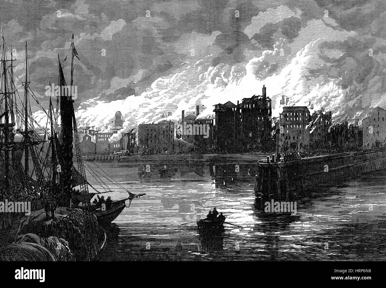 The Great Chicago Fire, 1871 Stock Photo