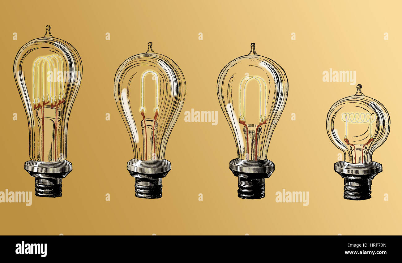 Carbon Filament Light Bulbs, 19th Century Stock Photo - Alamy