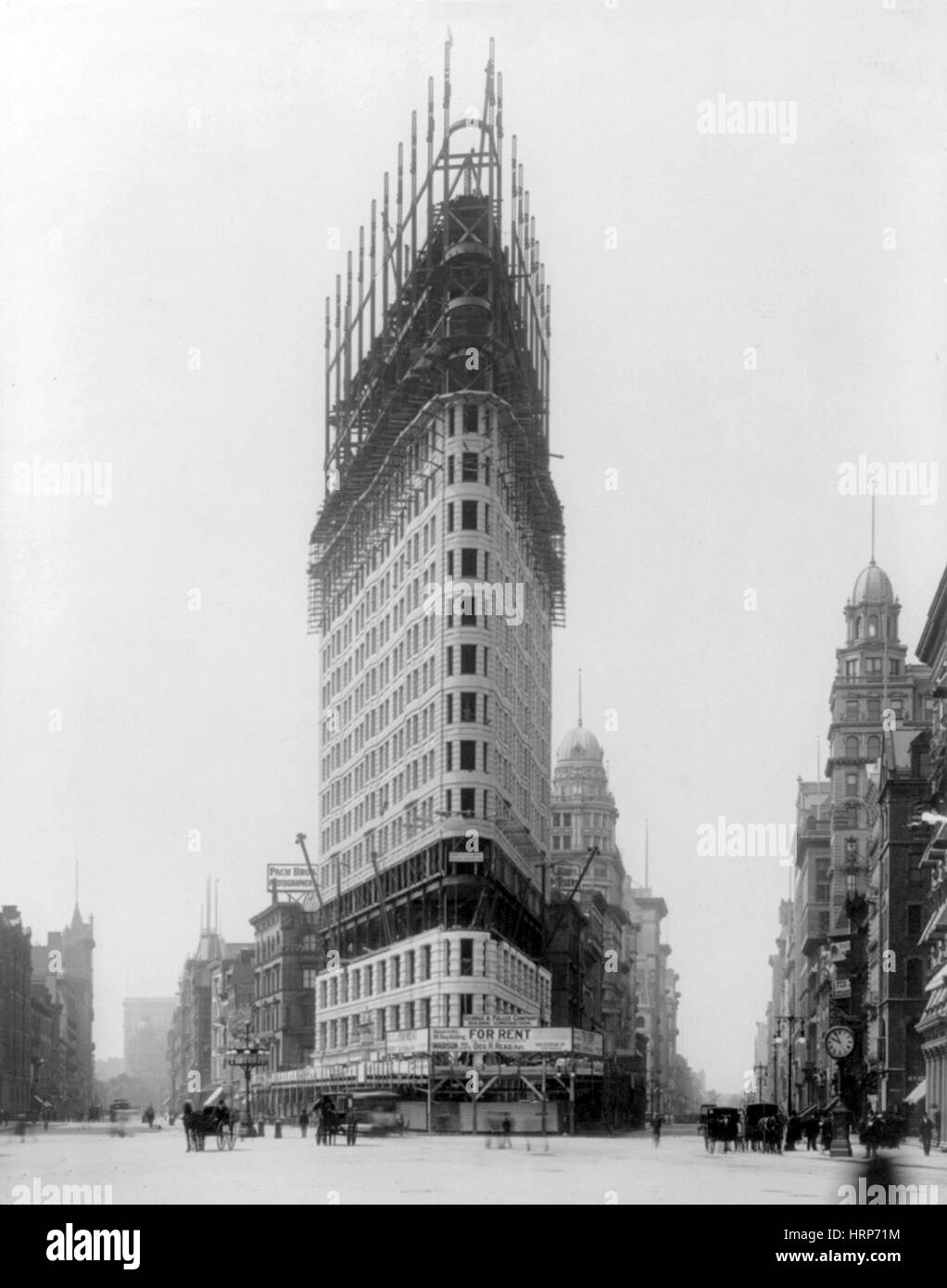 NYC, Flatiron Building Construction, 1902 Stock Photo