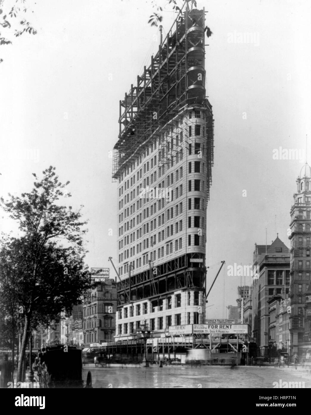 NYC, Flatiron Building Construction, 1902 Stock Photo