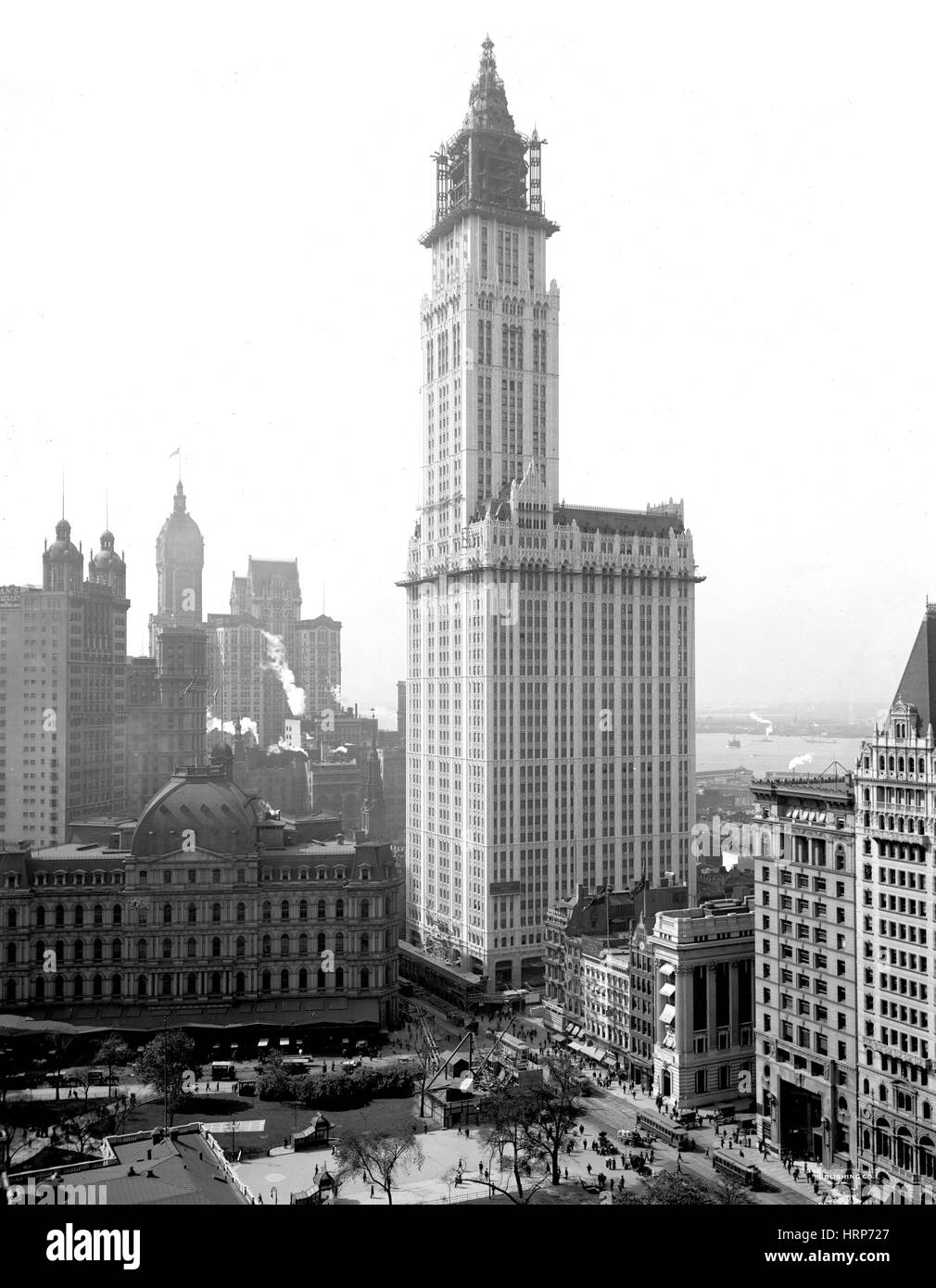 NYC, Woolworth Building Construction, 1913 Stock Photo