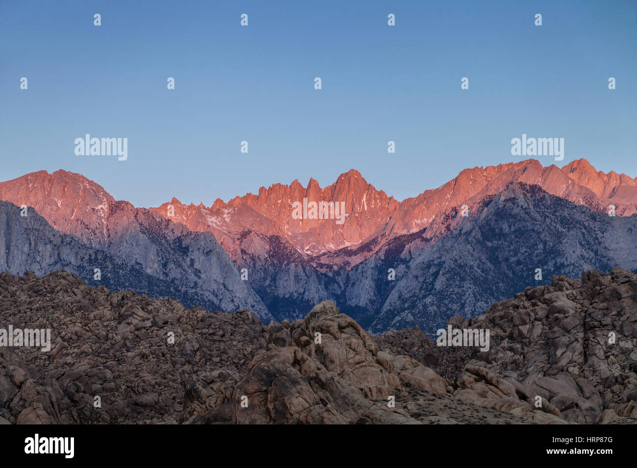 Sunrise on Mount Whitney, the tallest mountain in the lower 48 states