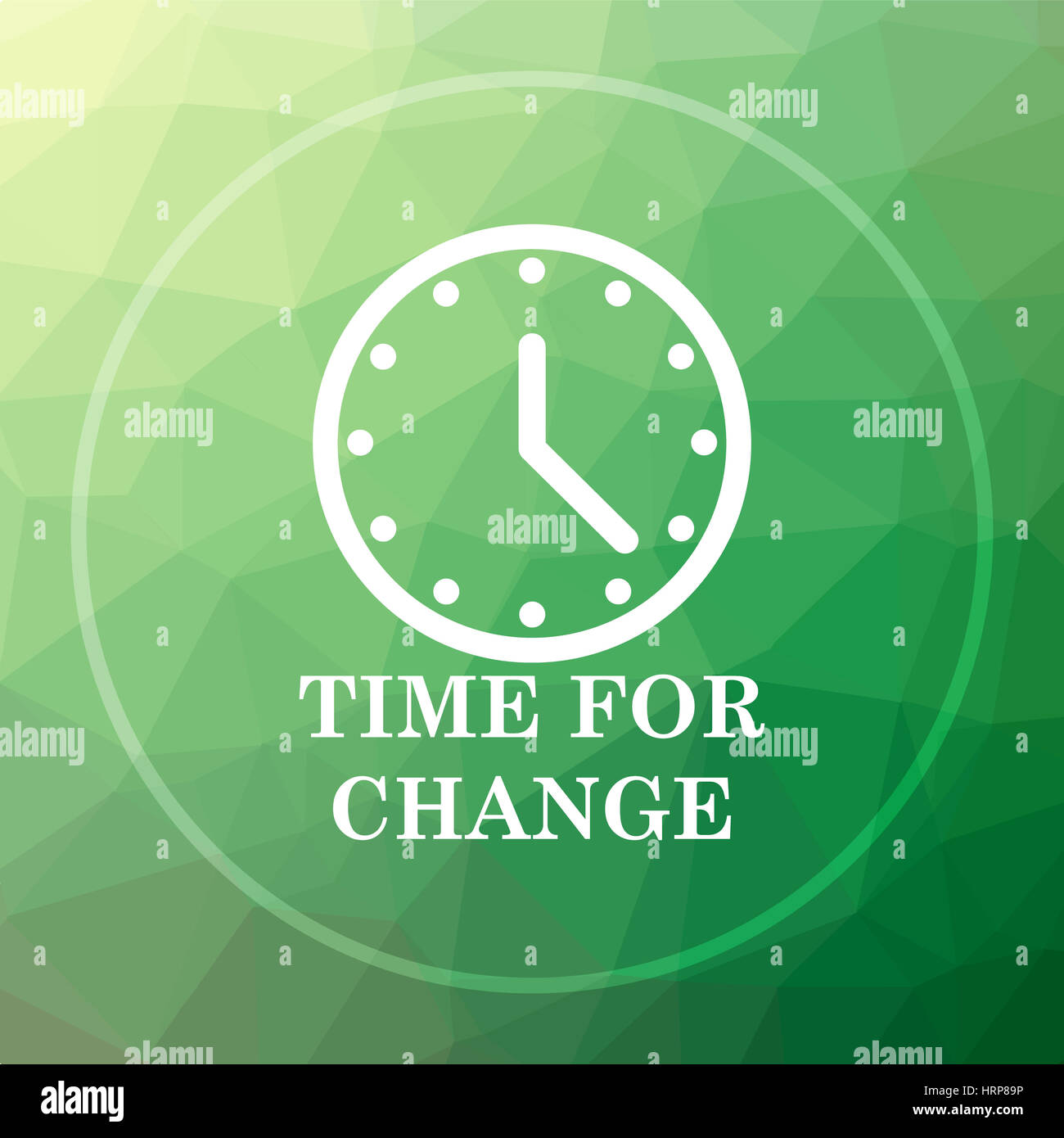 Time for change icon. Time for change website button on green low poly ...