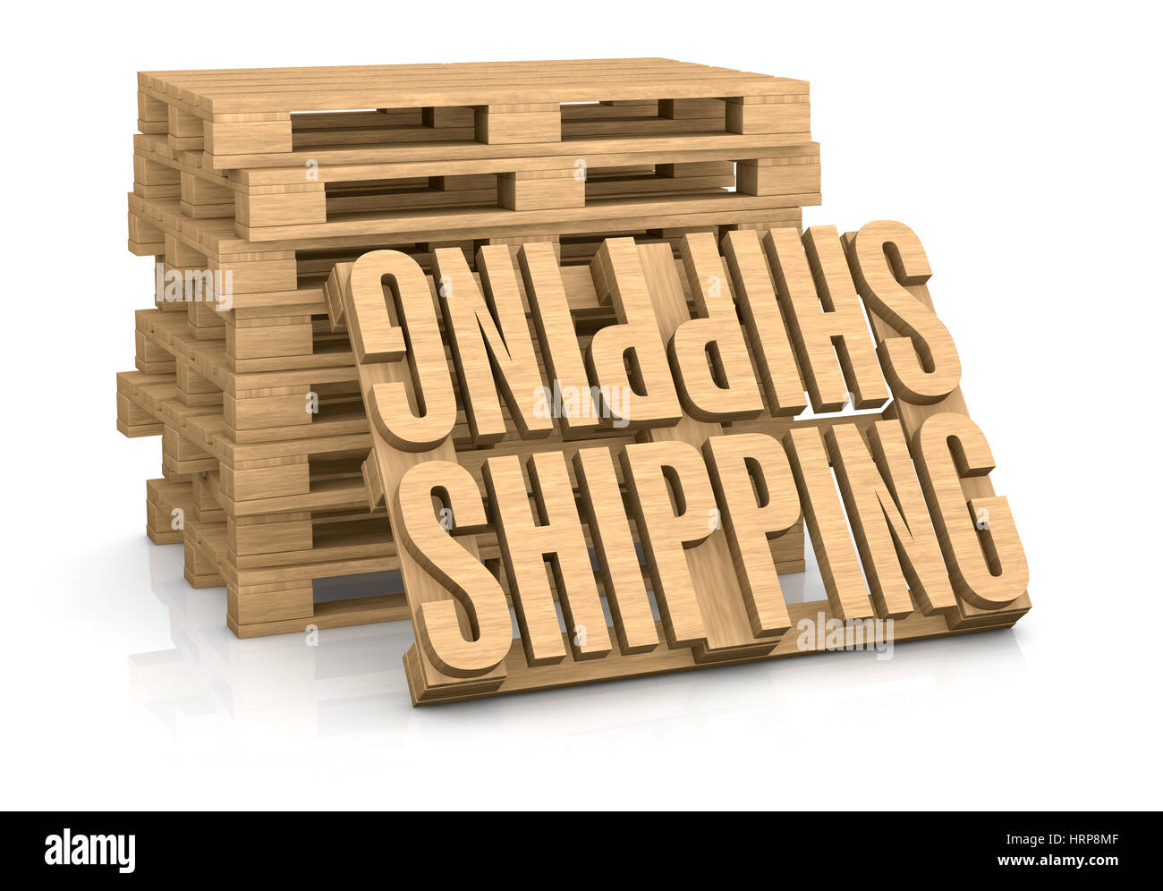 pallet made with the word shipping (3d render Stock Photo Alamy