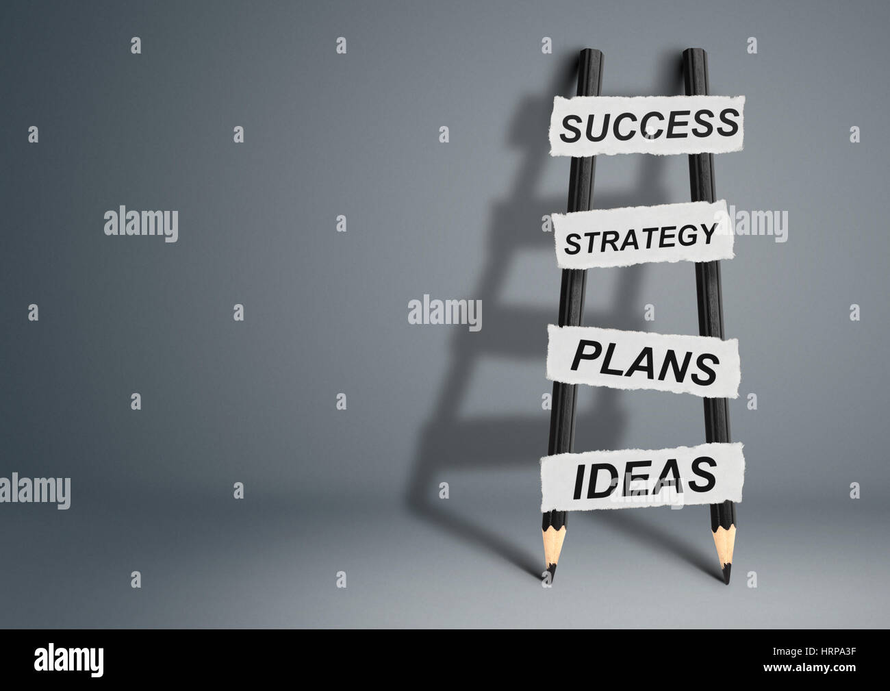 success idea creative concept, pencil Ladder Stock Photo