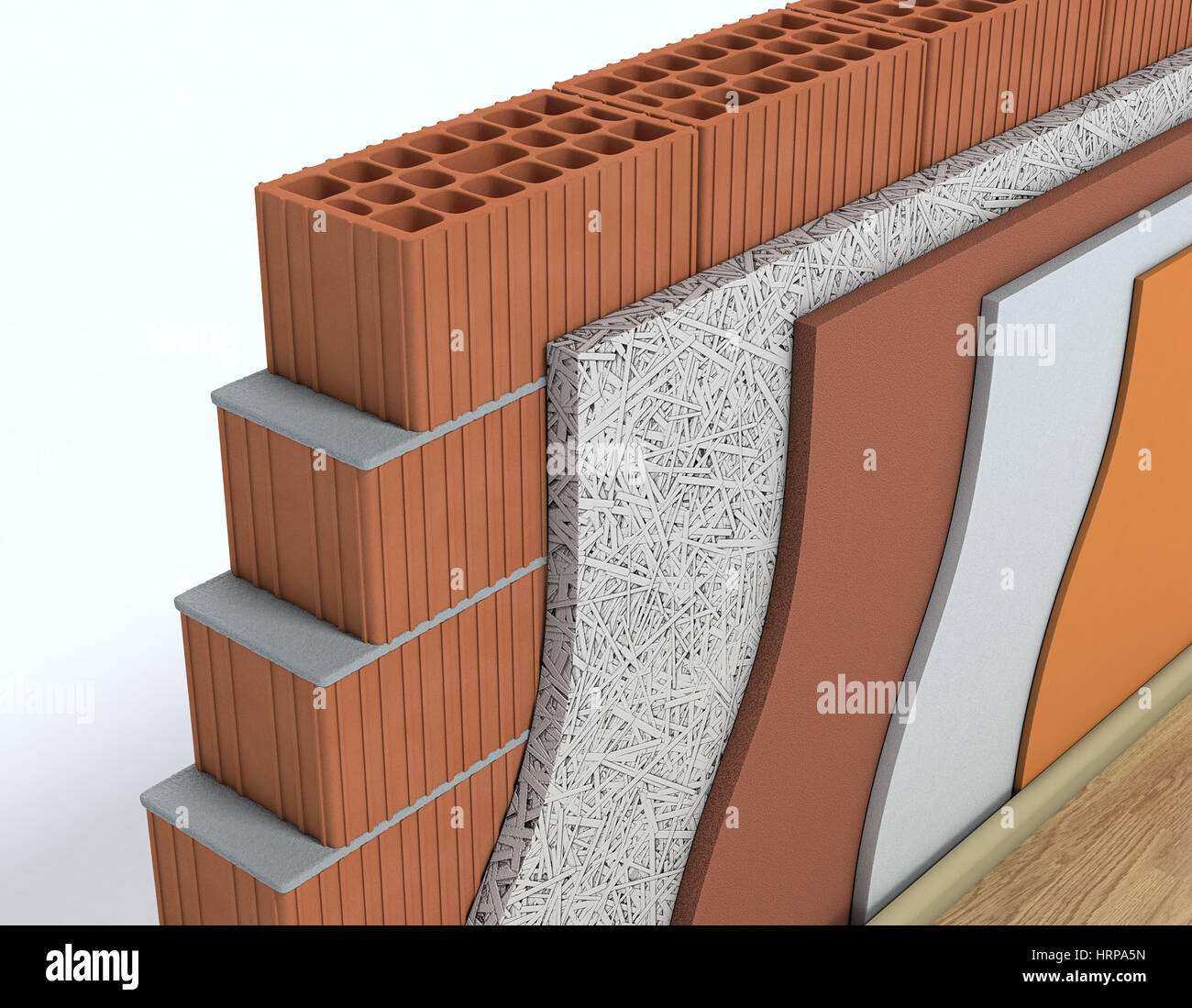 Cross Section Of Brick Wall Stock Photos & Cross Section Of Brick Wall