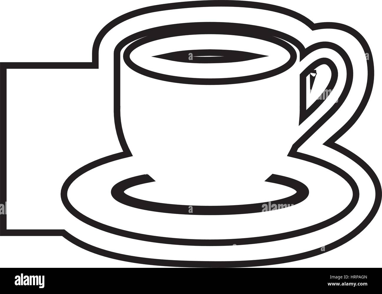 monochrome contour emblem of coffee cup Stock Vector Image & Art - Alamy