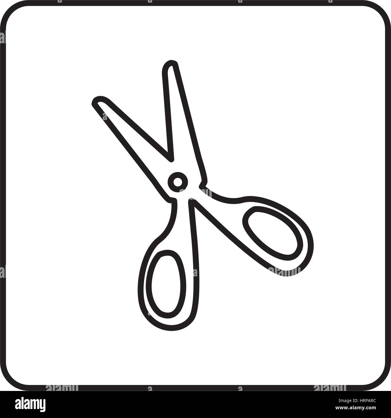 monochrome contour square with scissors icon Stock Vector Image & Art ...
