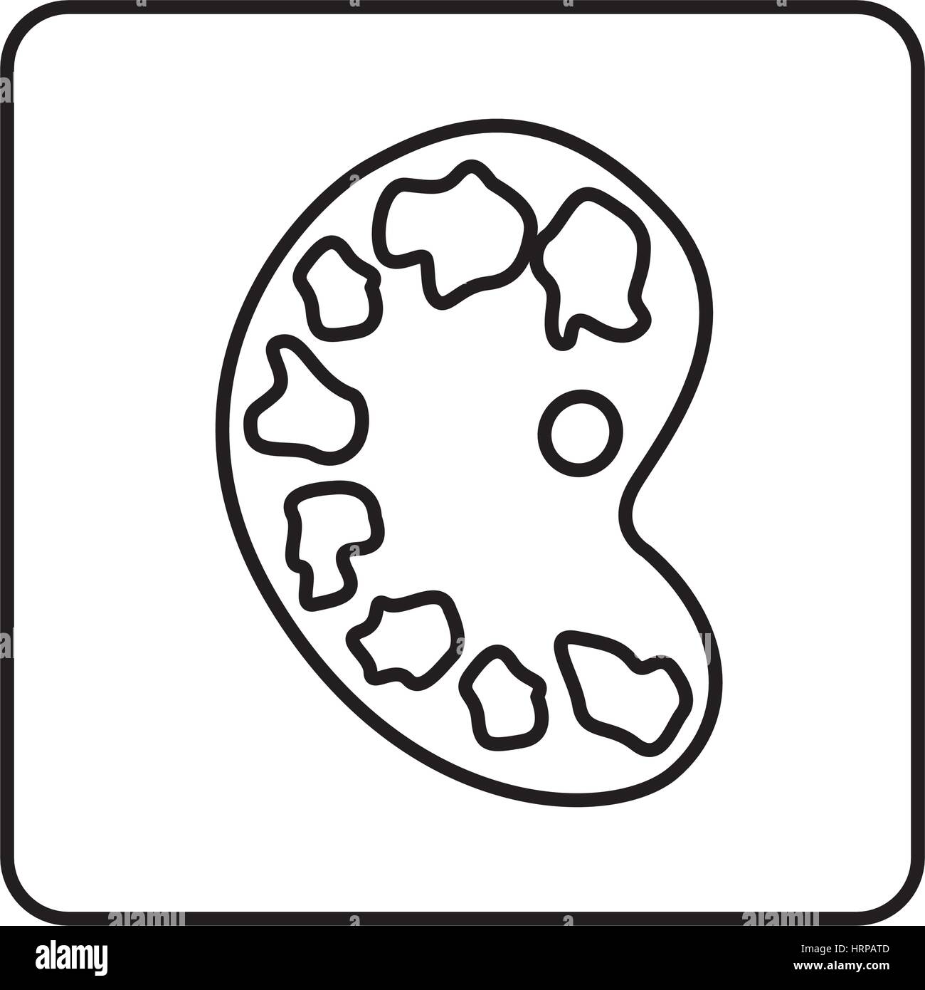 monochrome contour square with art palette icon Stock Vector Image ...