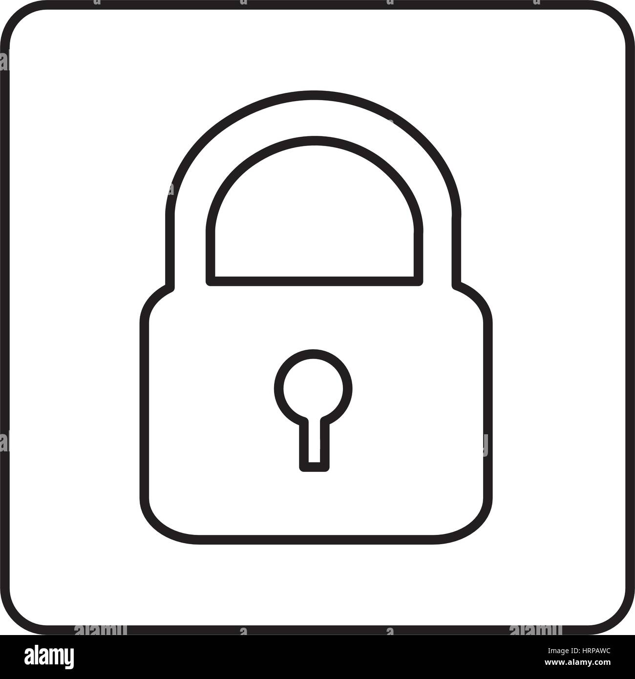 monochrome contour square with padlock icon Stock Vector Image & Art ...