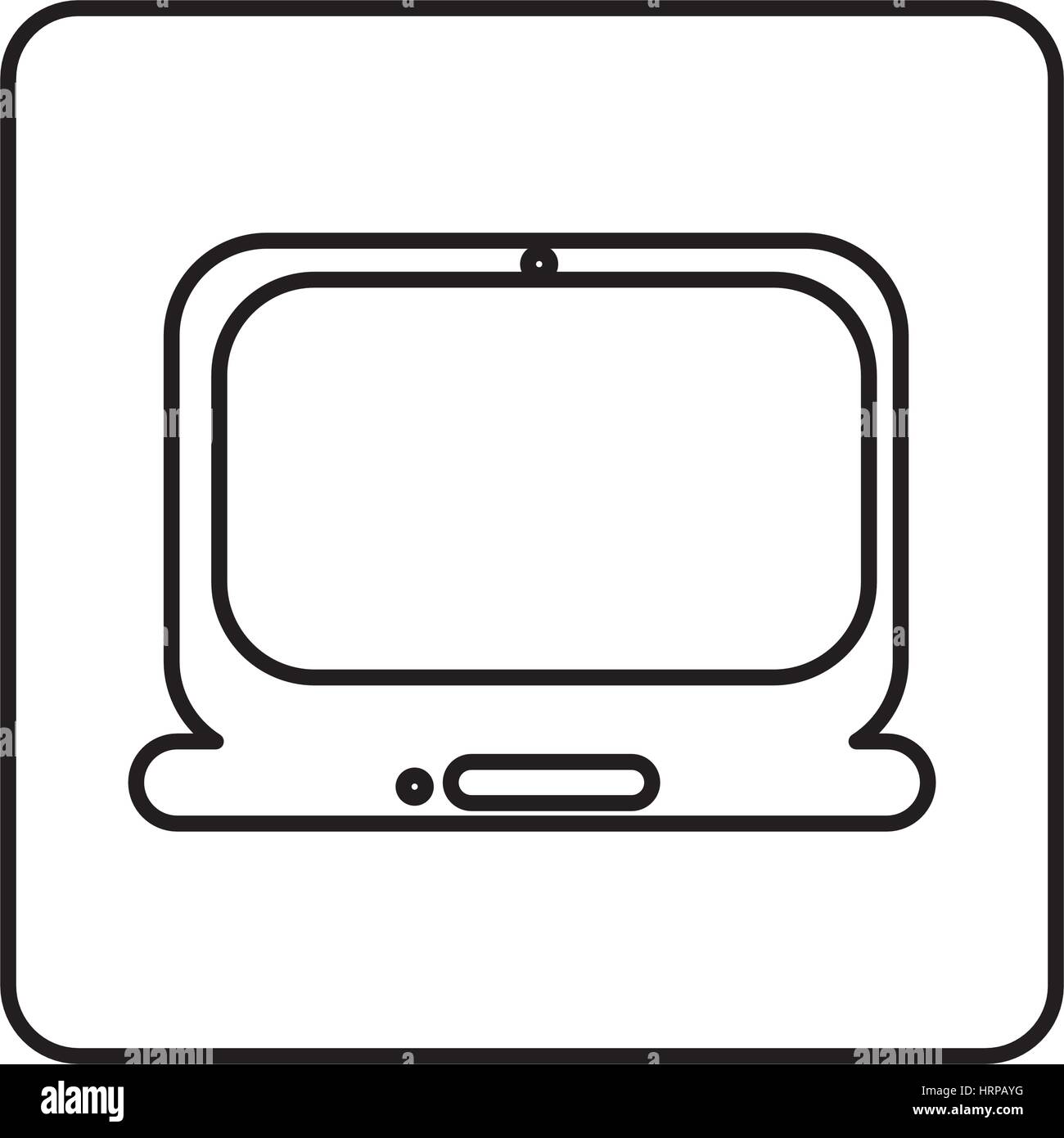 monochrome contour square with laptop computer icon Stock Vector Image ...