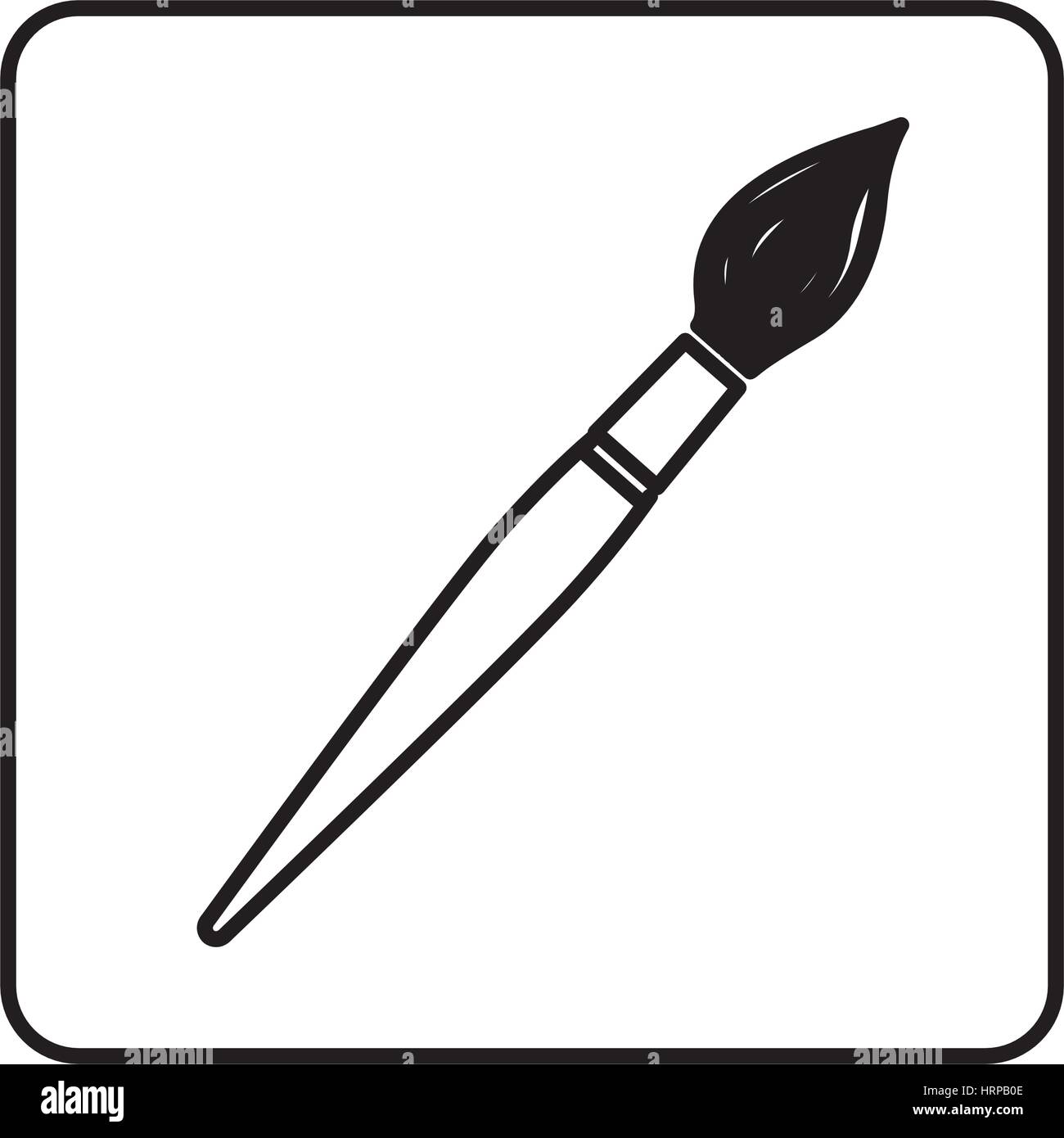 monochrome contour square with brush icon Stock Vector Image & Art - Alamy