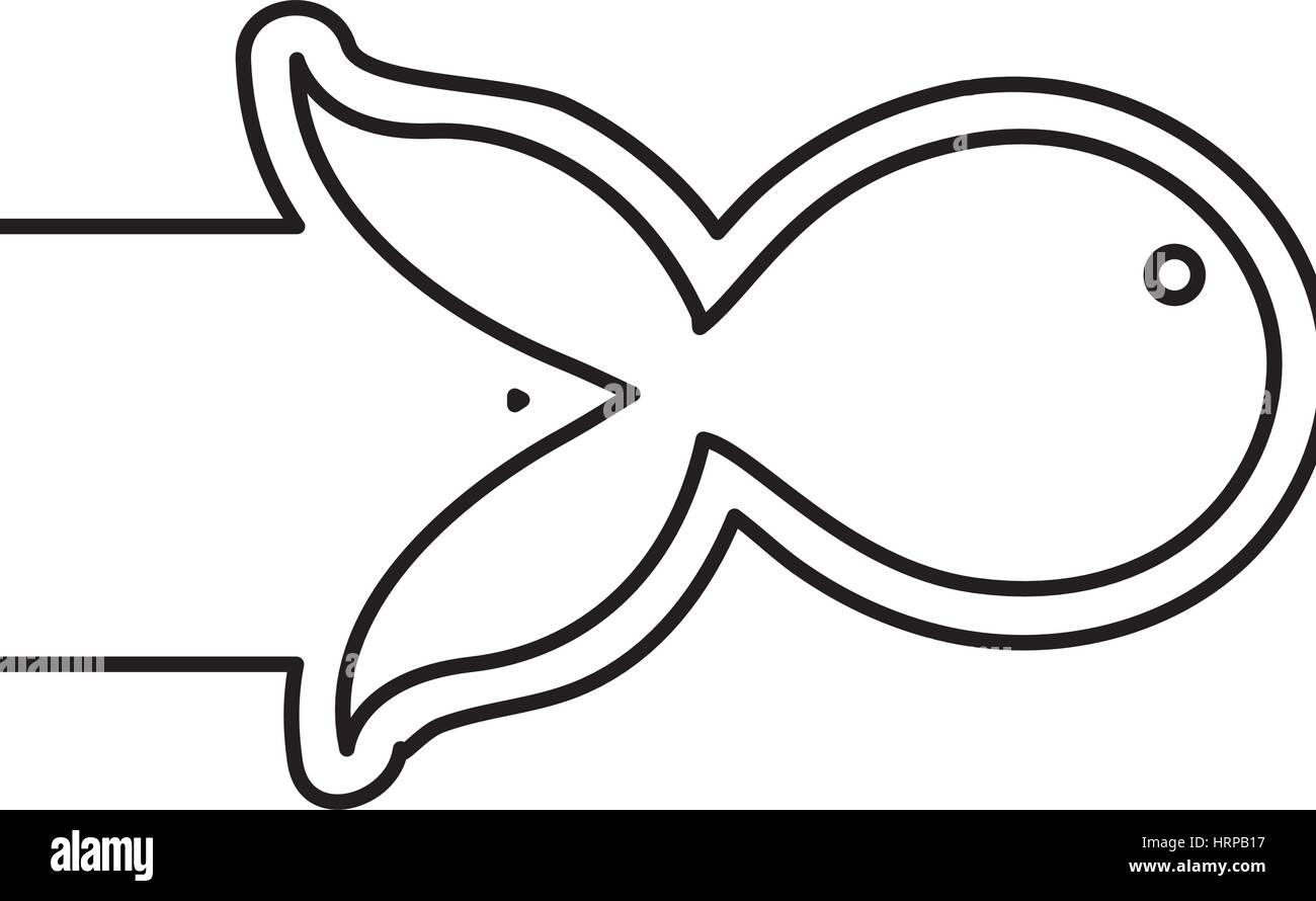 monochrome contour with fish icon and banner Stock Vector Image & Art ...