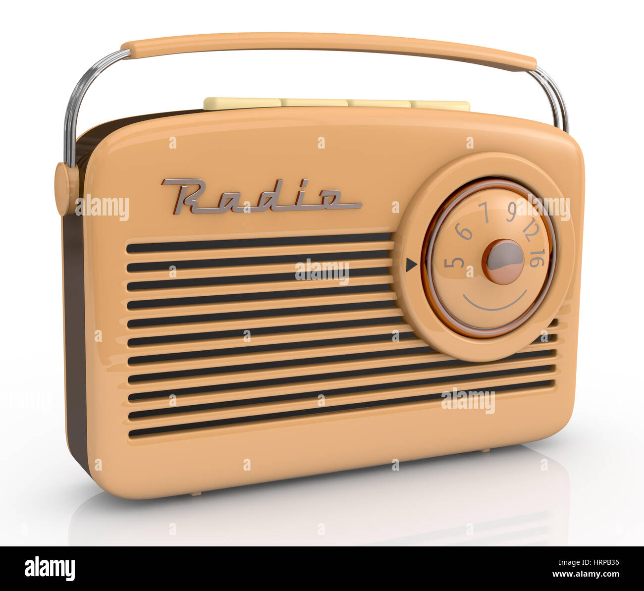 close up view of one beautiful vintage radio (3d render Stock Photo - Alamy