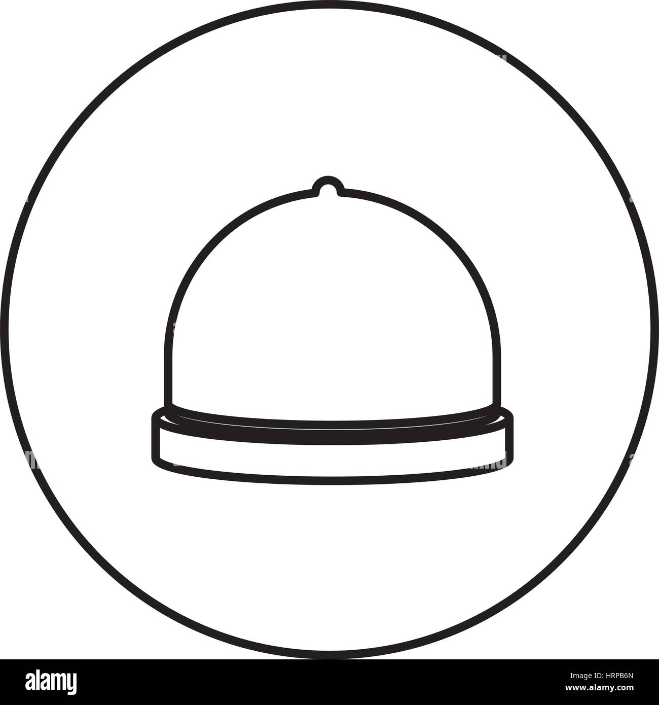 monochrome contour circular frame with cloche icon food Stock Vector ...