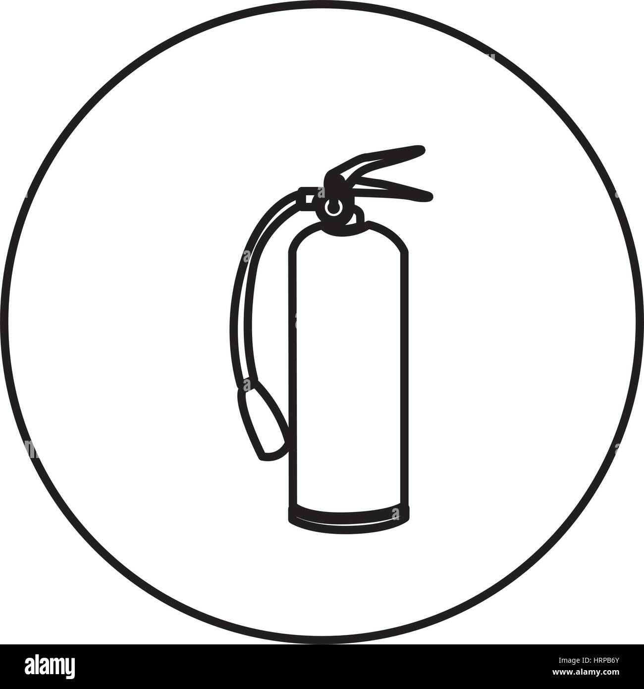 monochrome contour circular frame with extinguisher Stock Vector Image ...