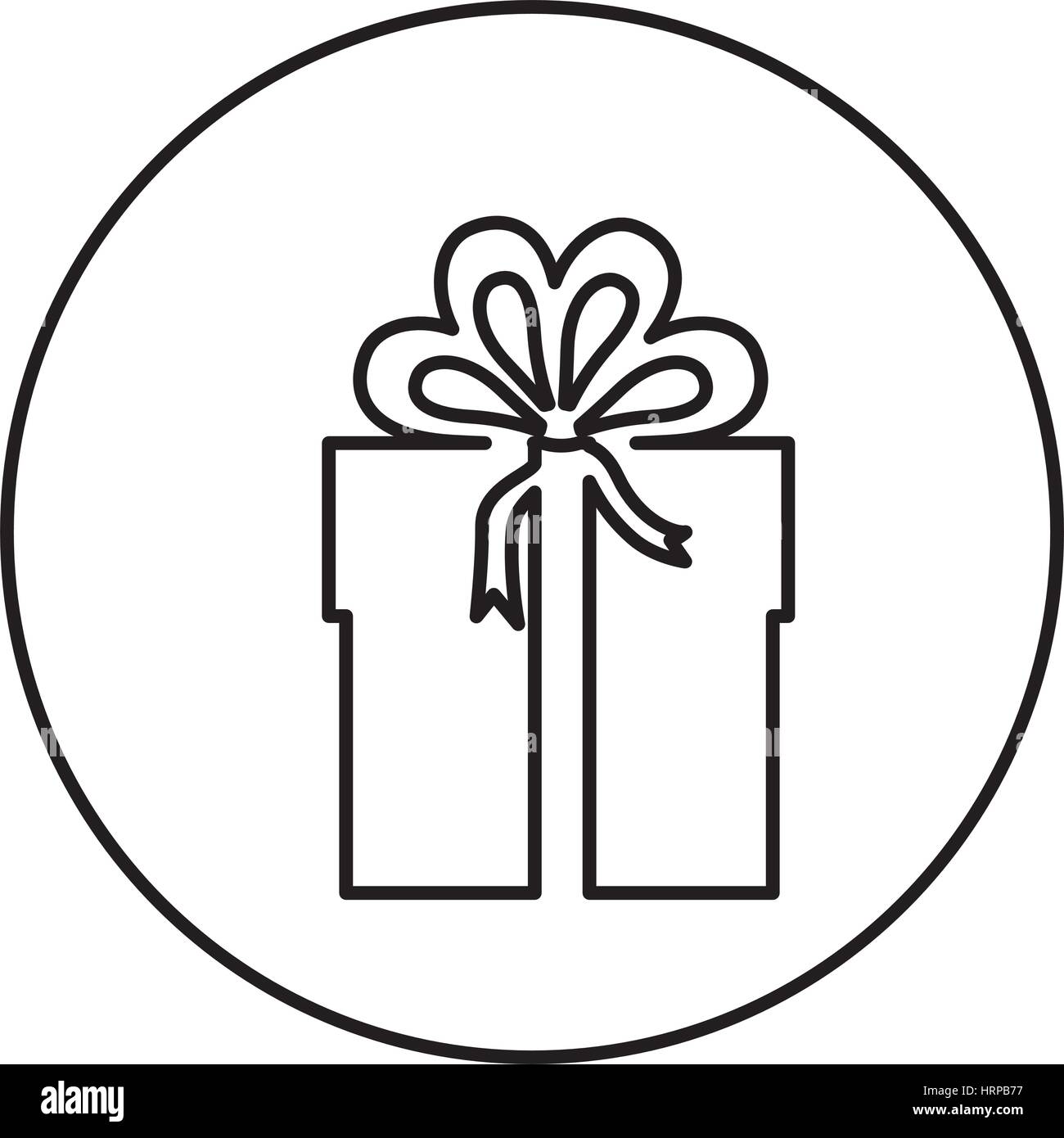 monochrome contour circular frame with gift box Stock Vector Image ...