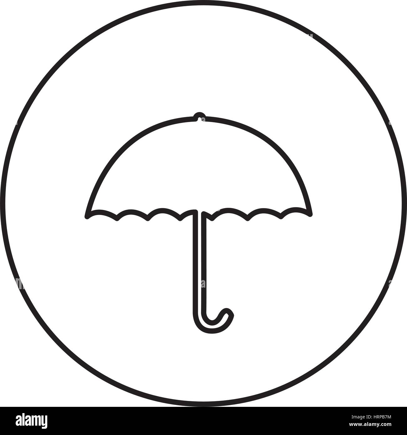 monochrome contour circular frame with umbrella icon Stock Vector Image ...