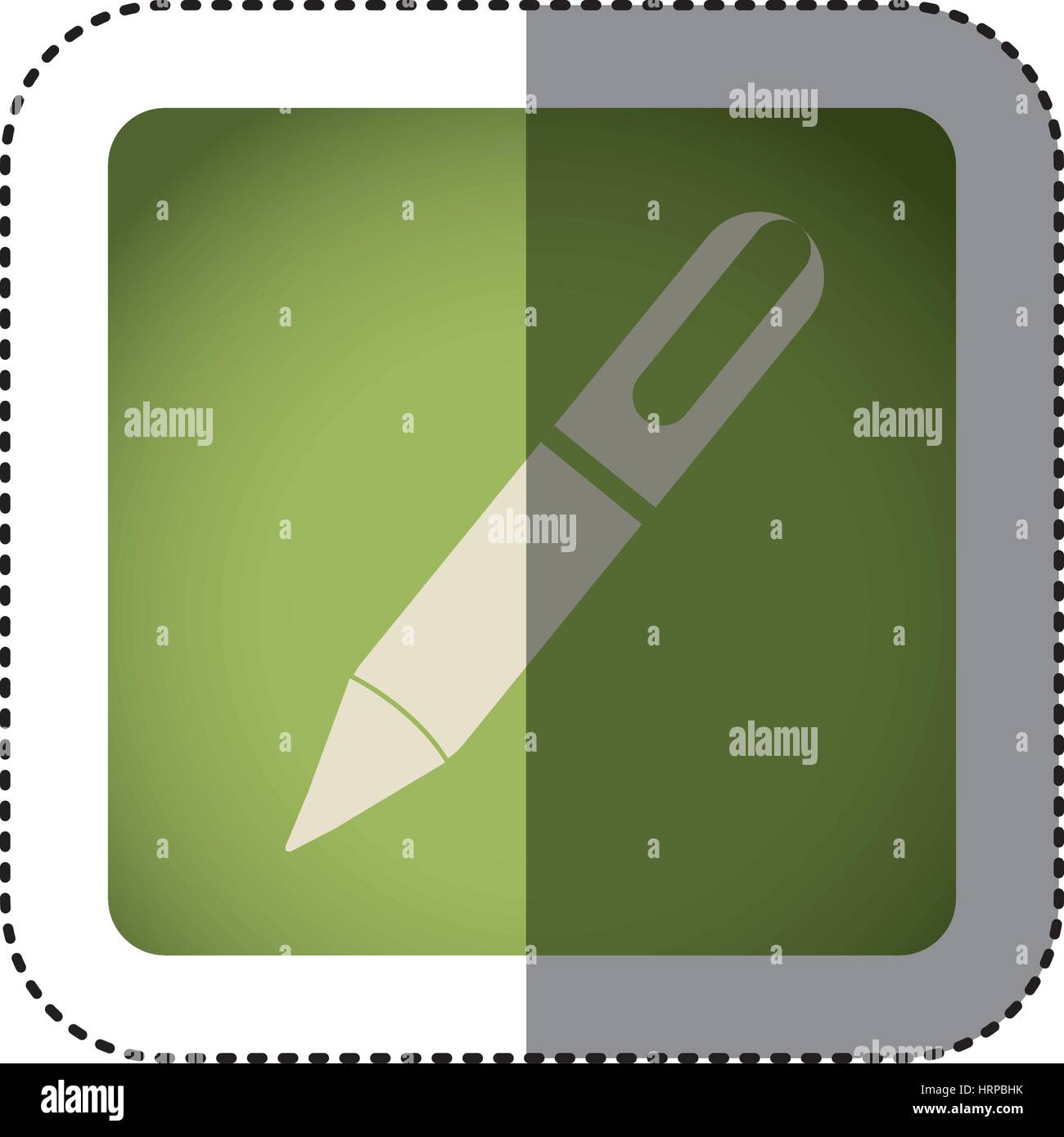 sticker color square with pen icon Stock Vector Image & Art - Alamy