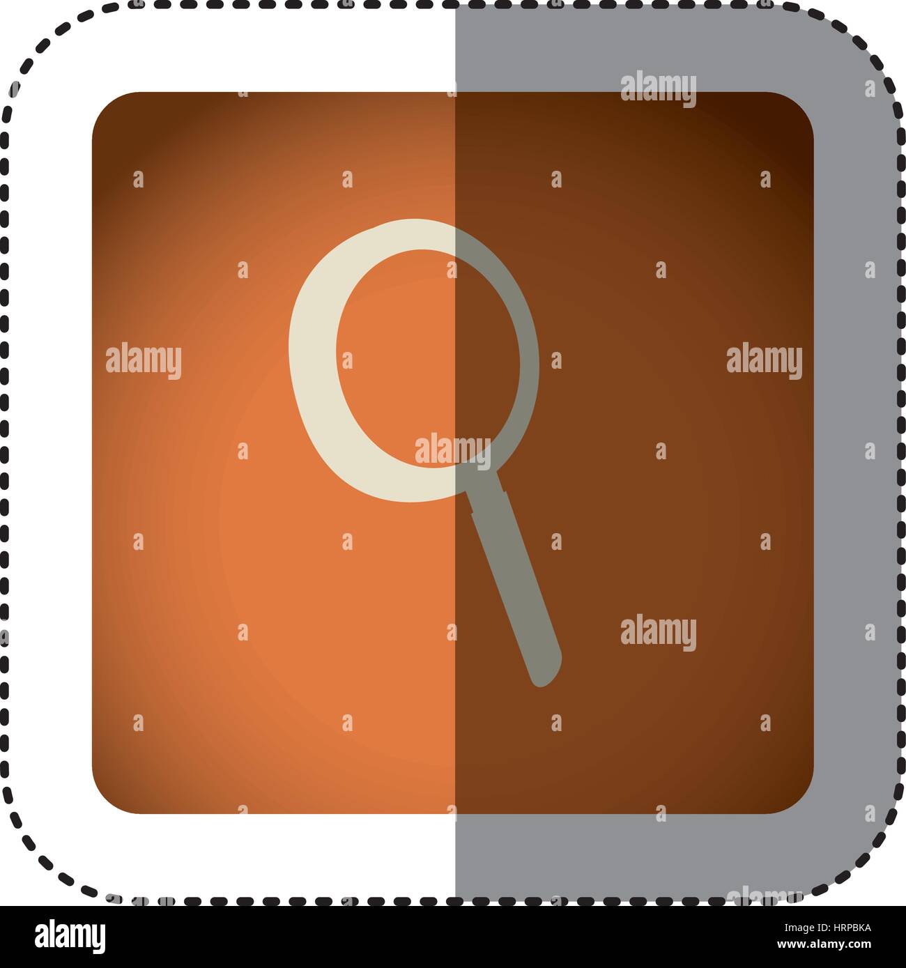 sticker color square with magnifying glass icon Stock Vector Image ...