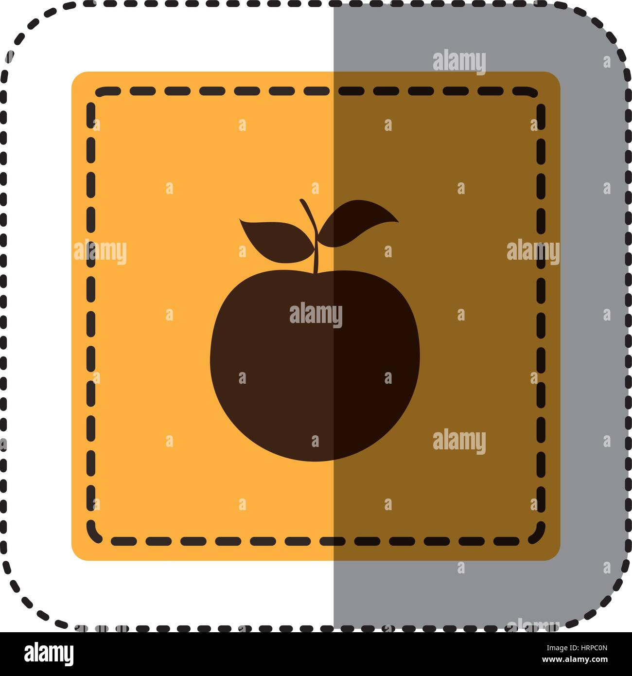 sticker yellow square with apple fruit icon Stock Vector Image & Art ...