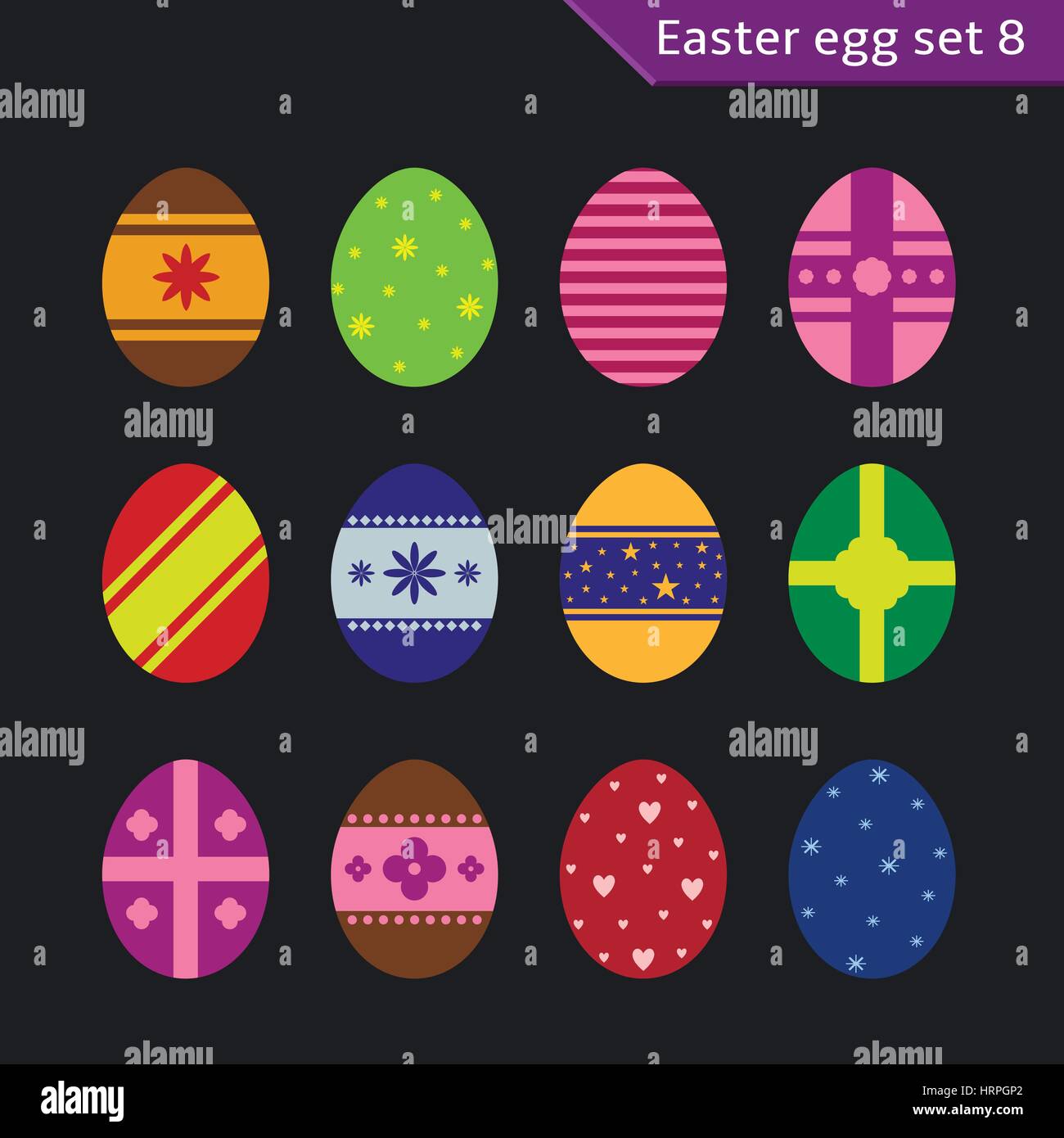 Easter eggs set Stock Vector Image & Art - Alamy