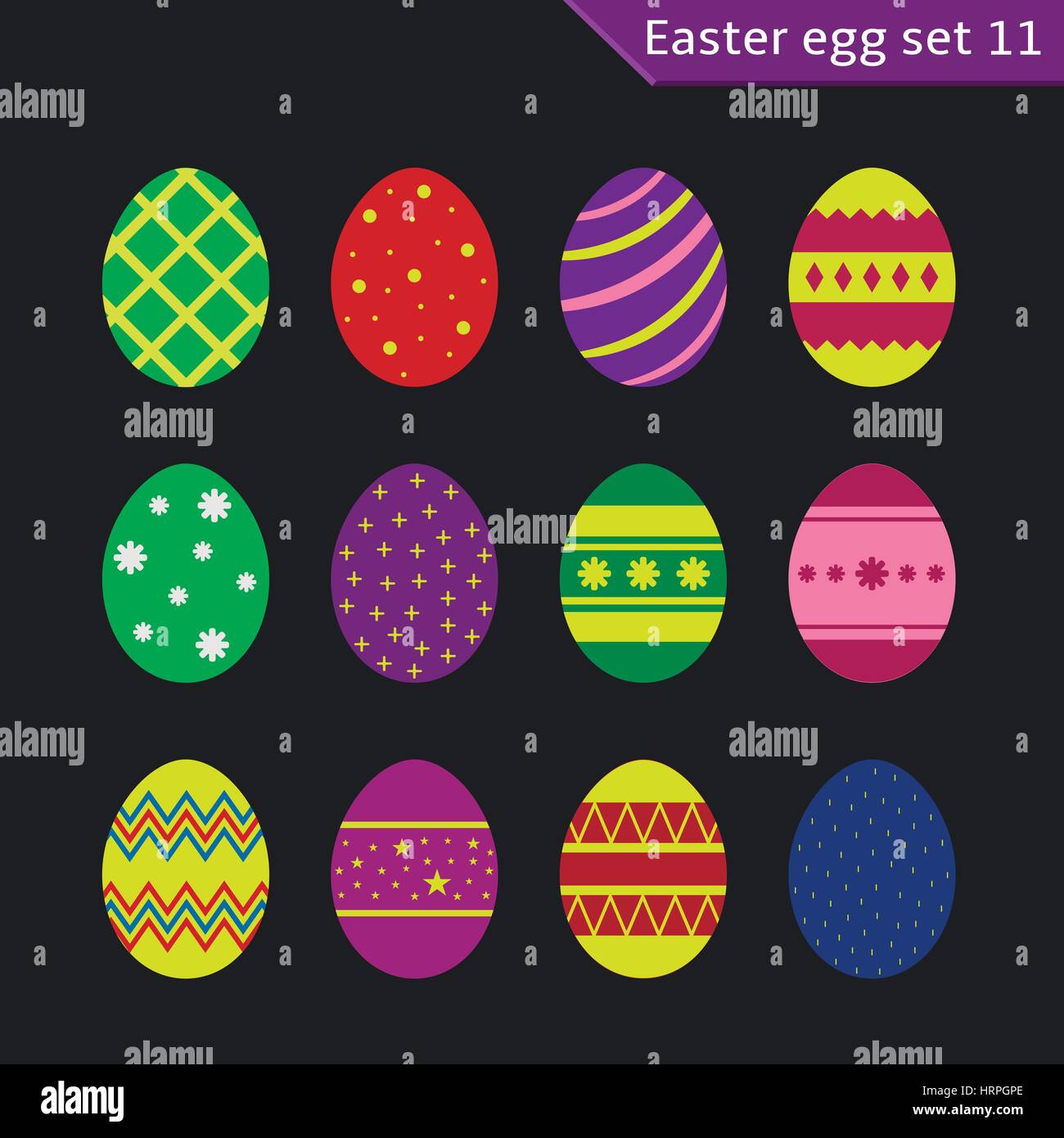 Easter eggs set Stock Vector Image & Art - Alamy