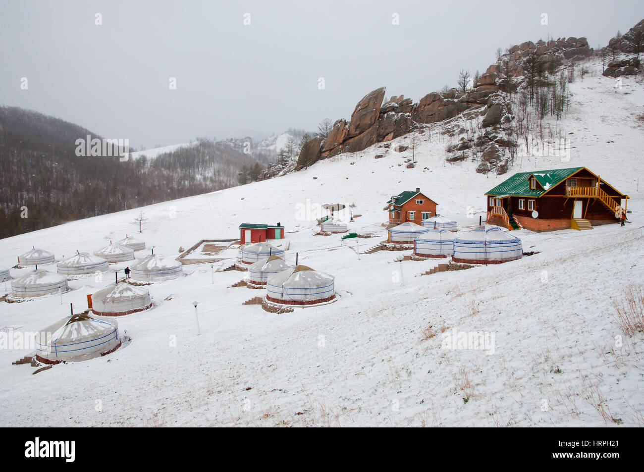 Yurt Camp - Mongolia Stock Photo