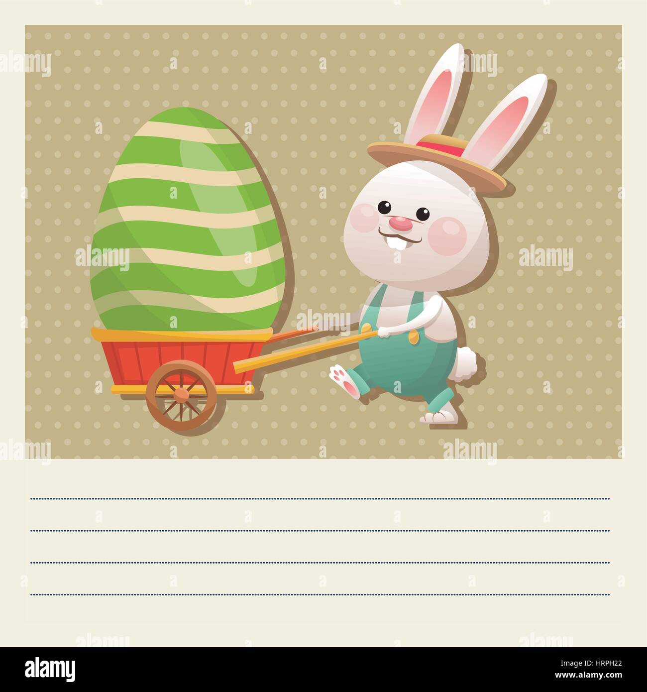 cartoon happy easter bunny carrying egg Stock Vector Image & Art - Alamy