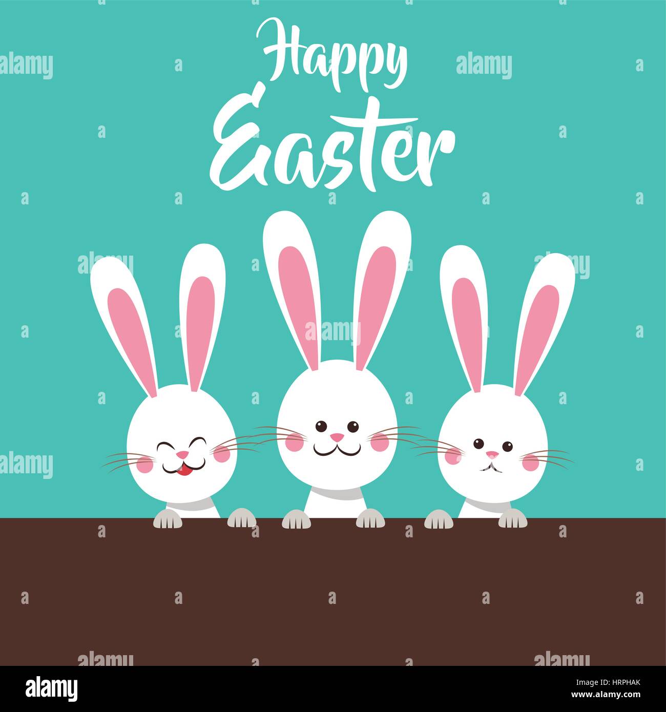 cute bunnies happy easter Stock Vector Image & Art - Alamy